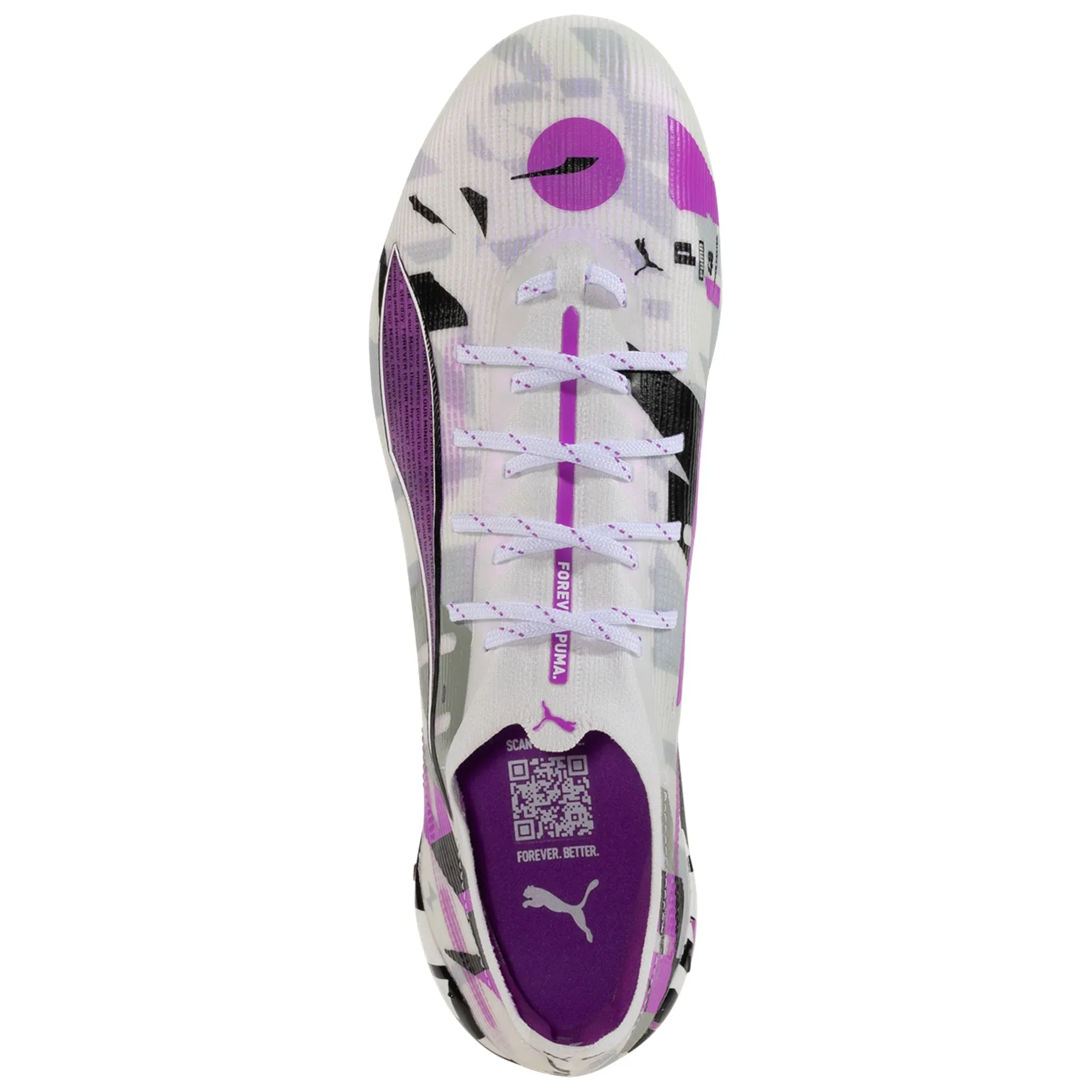 Fitness Drills Active Lifestyle Puma Ultra 5 Ultimate Forever FG Soccer Cleats (White/Magenta/Black)