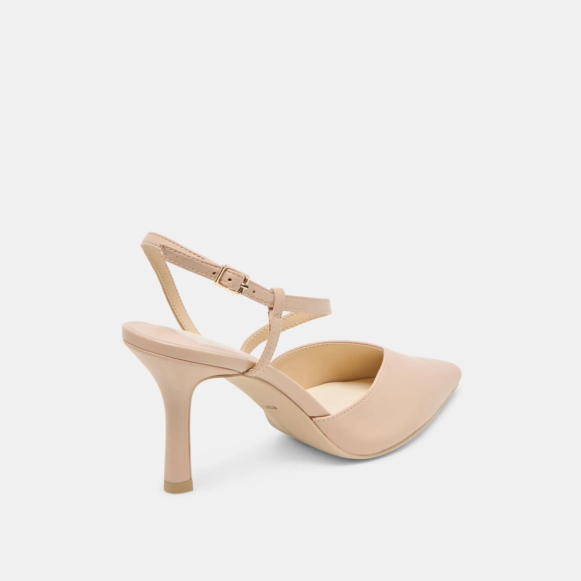 KAMRA HEELS BEIGE LEATHER Peep Toe Sandals Heeled Evening Sandals