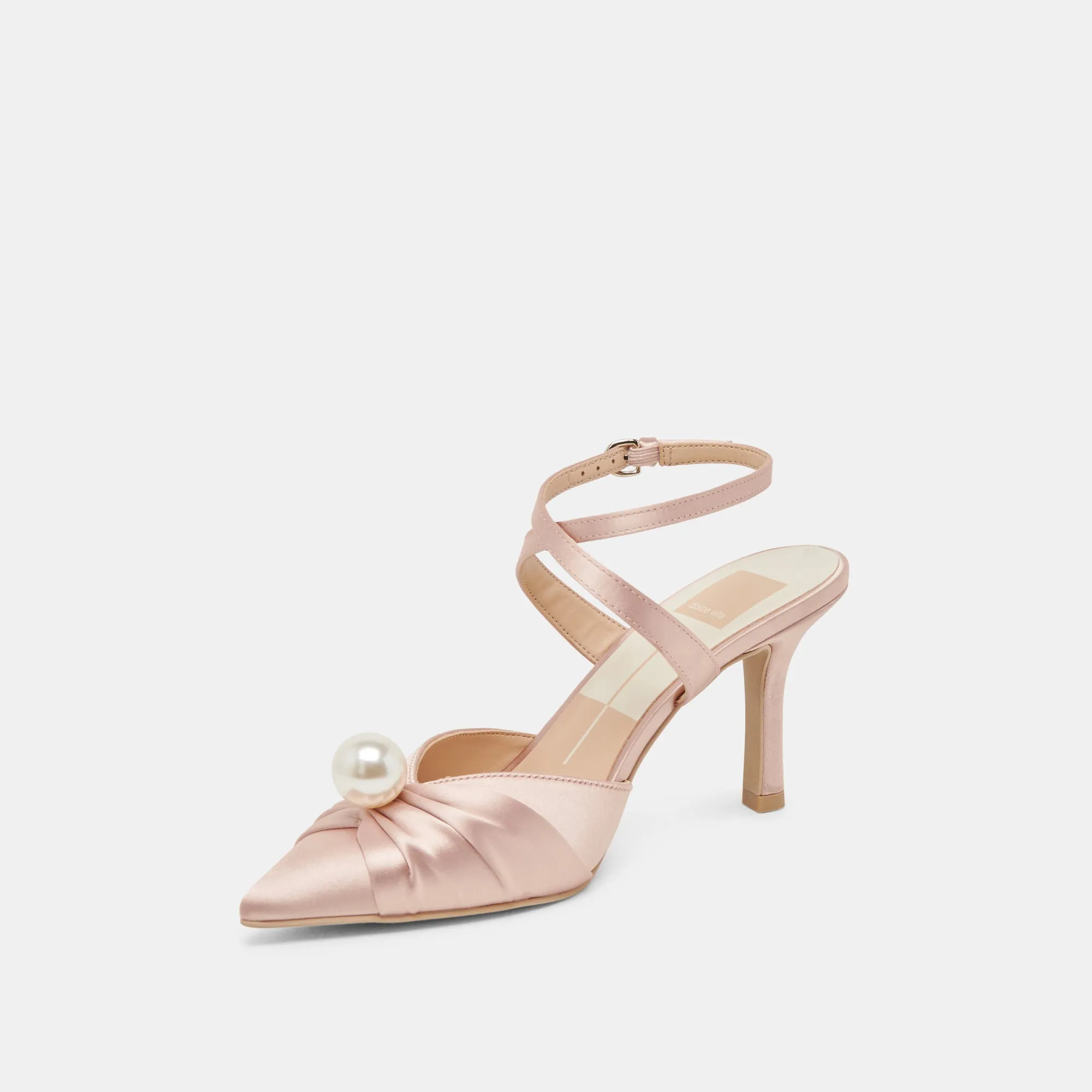 Shock Absorbing Metallic Evening Shoes KAYSEY HEELS LT BLUSH SATIN