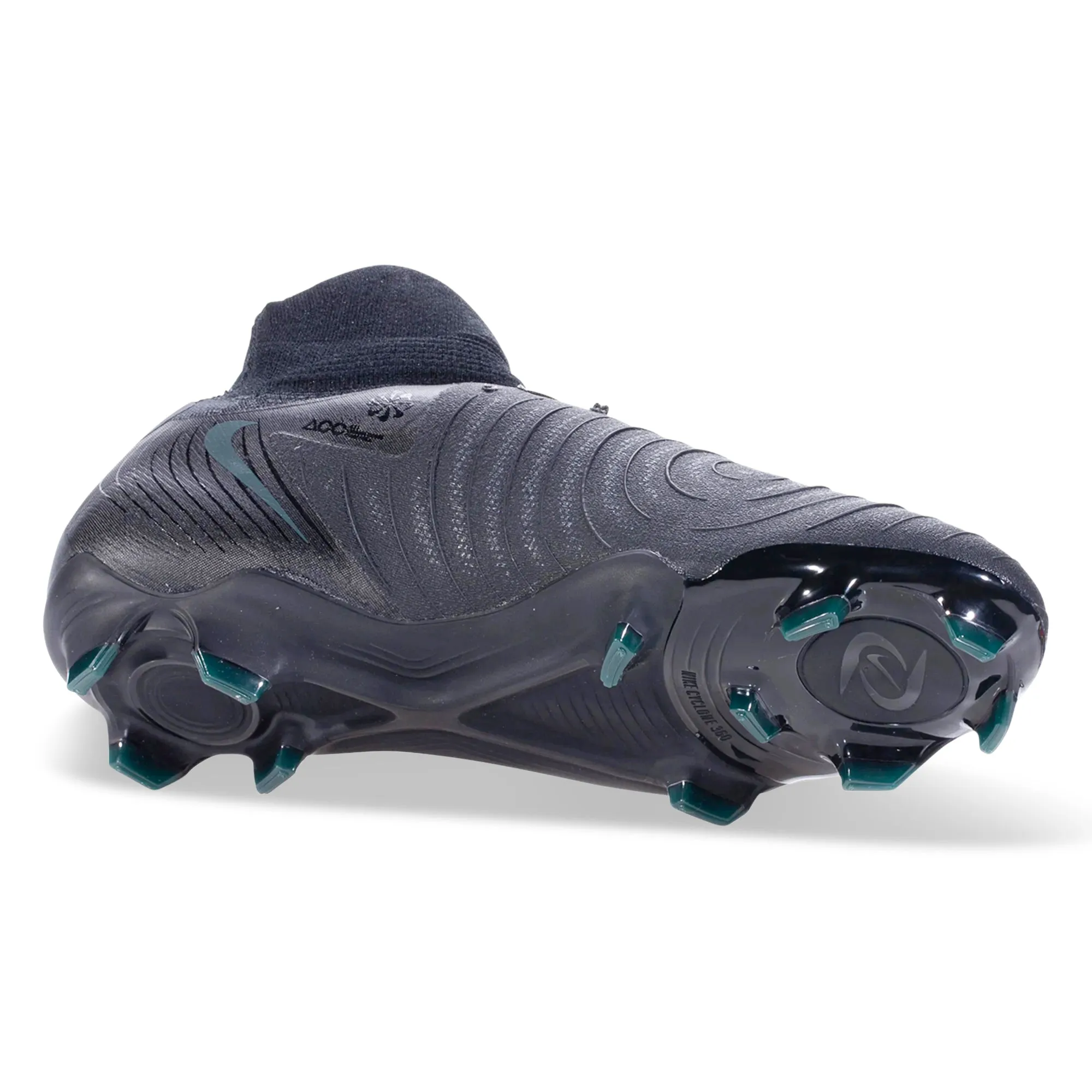 Nike Phantom Luna II Pro FG Soccer Cleats (Black/Deep Jungle) Side Balance