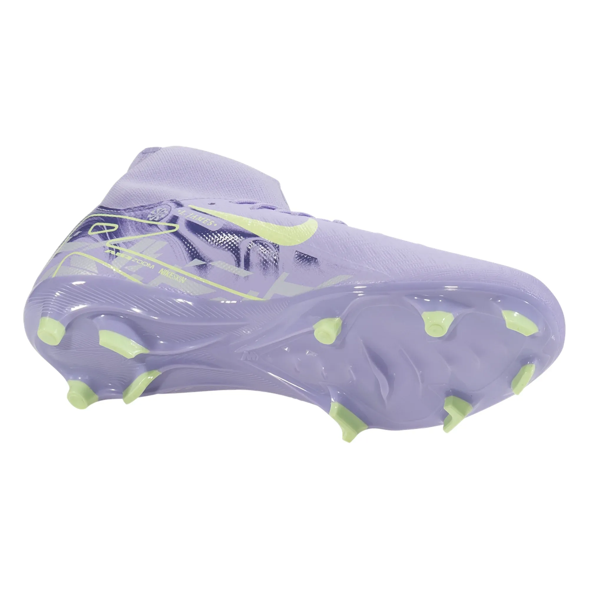 Foot Pressure Nike United Zoom Superfly Academy FG/MG Soccer Cleats (Purple Agate/Barely Volt)