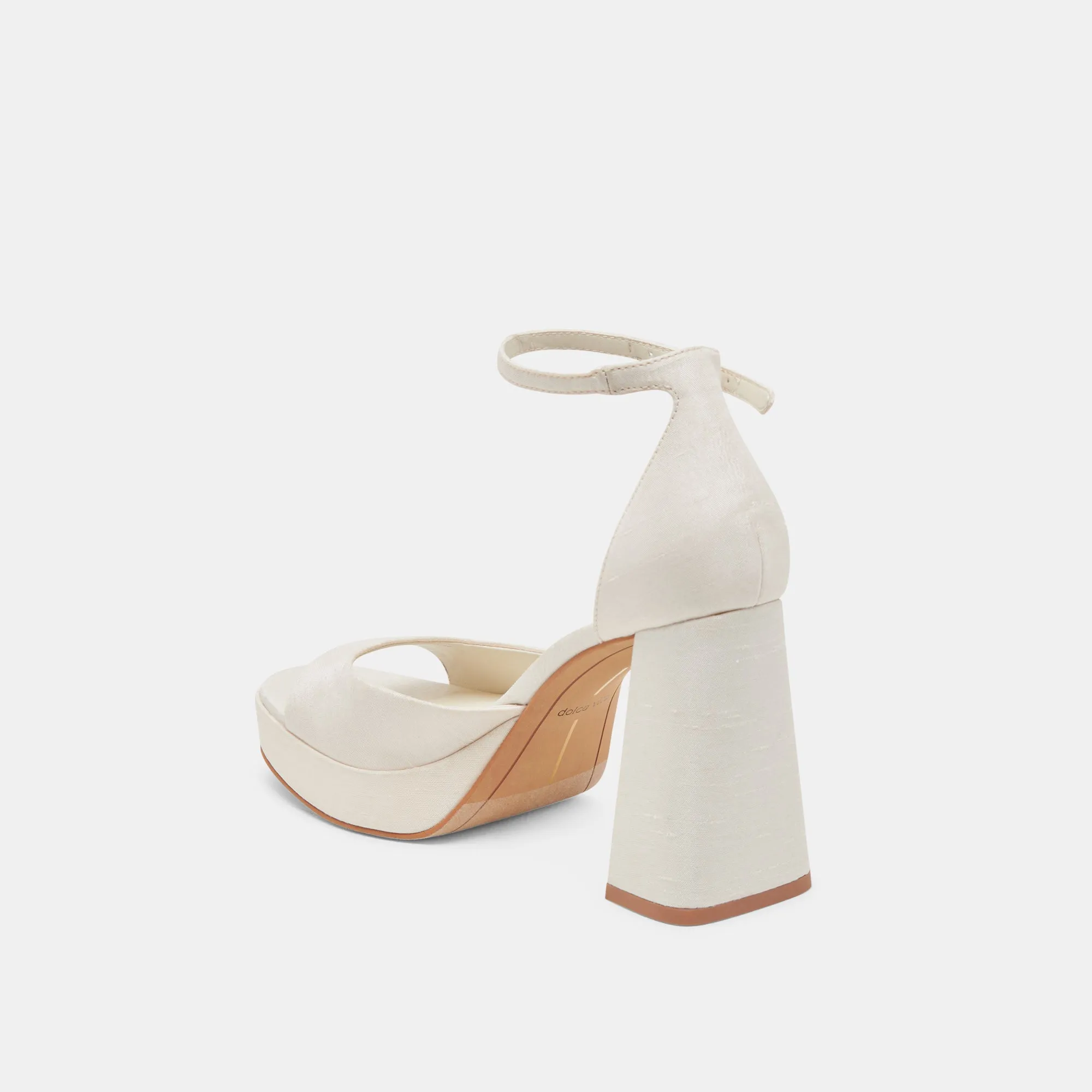 PANDRO WIDE HEELS WHITE SATIN Chic White Stilettos