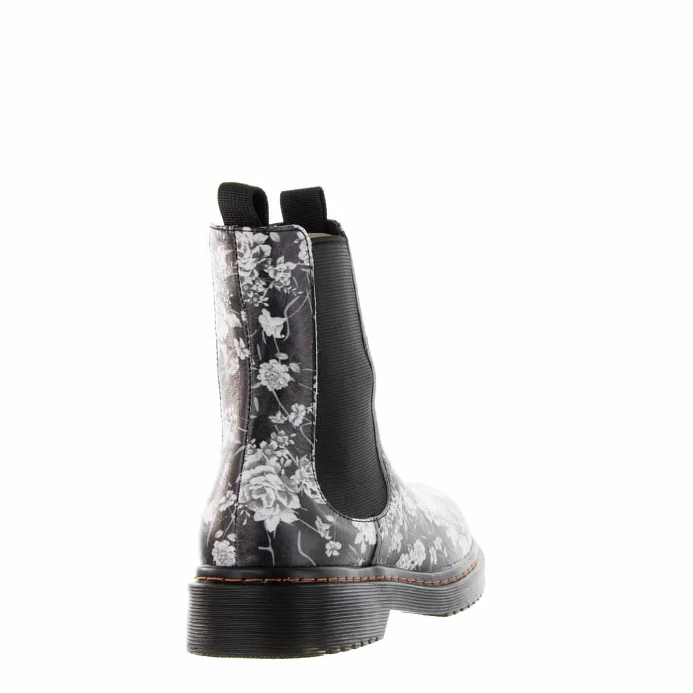 LE SANSA DINGO BLACK FLORAL brogues
