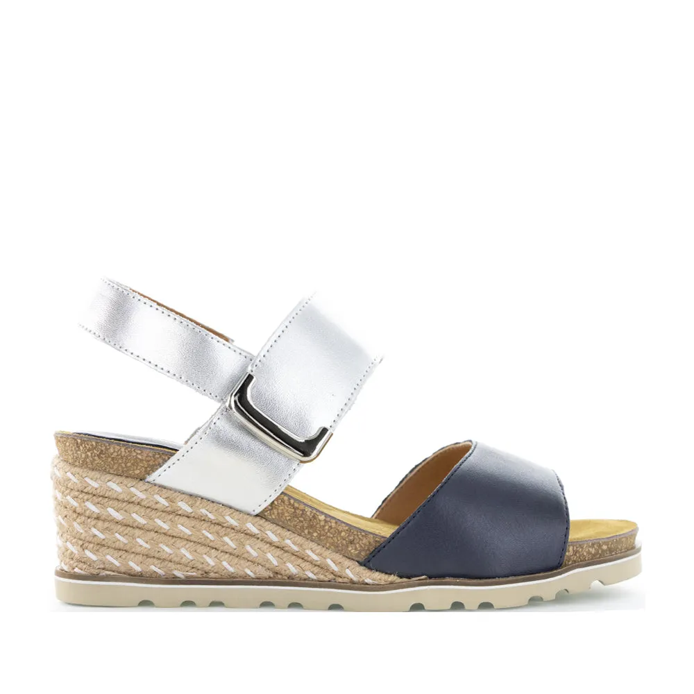 zip - closure least work LE SANSA EVITA NAVY SILVER