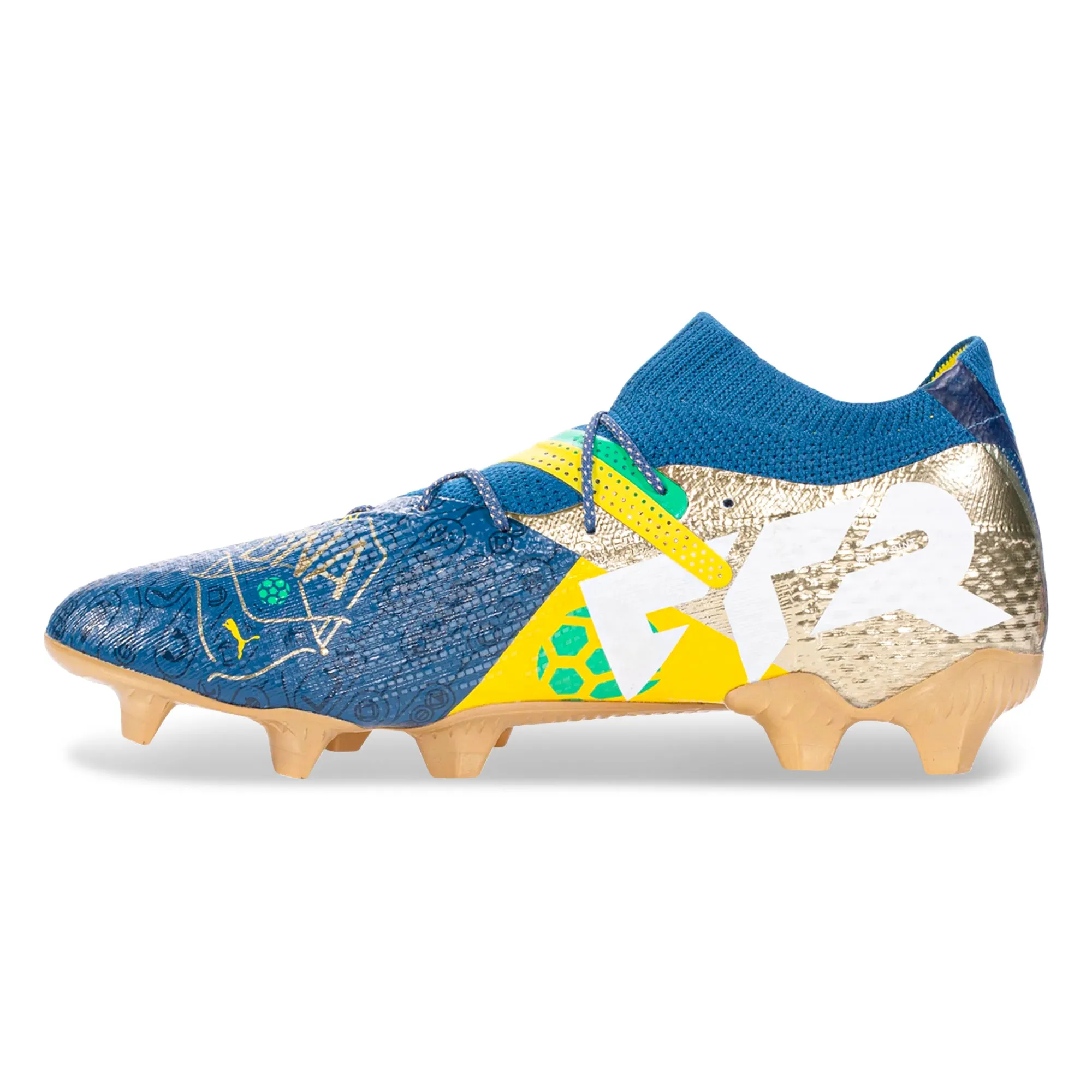 Body Agility Puma Future 7 Ultimate NJR FG/AG Soccer Cleats (Saline Blue/Pele Yellow/Grassy Green)