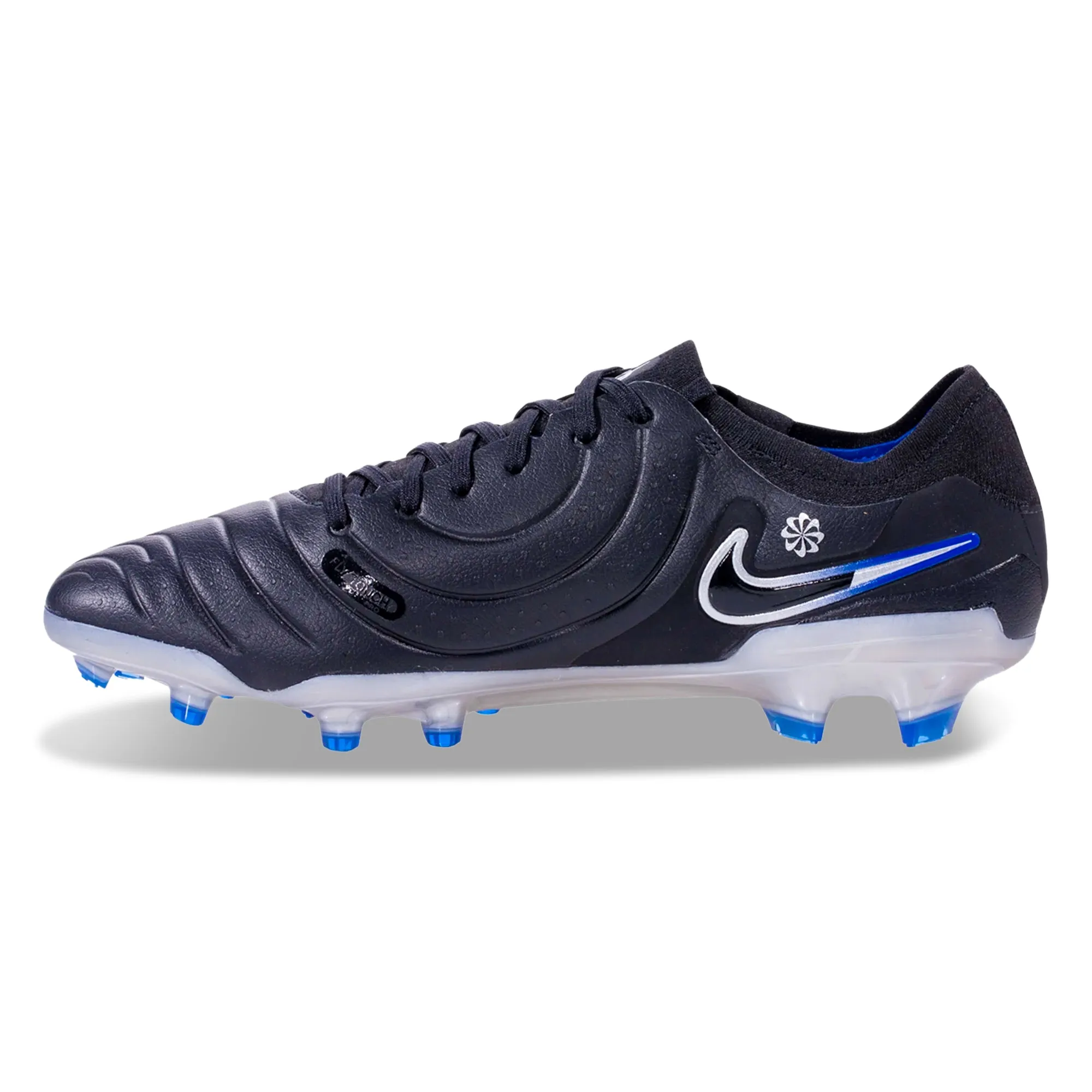 Nike Legend 10 Pro Firm Ground Soccer Cleats (Black/Chrome-Hyper Royal) Response Time Field Performance
