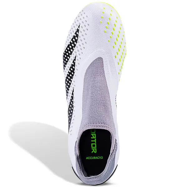 Power Balance Game Formation adidas Predator Accuracy.3 LL Laceless Firm Ground Soccer Cleats (White/Lucid Lemon)