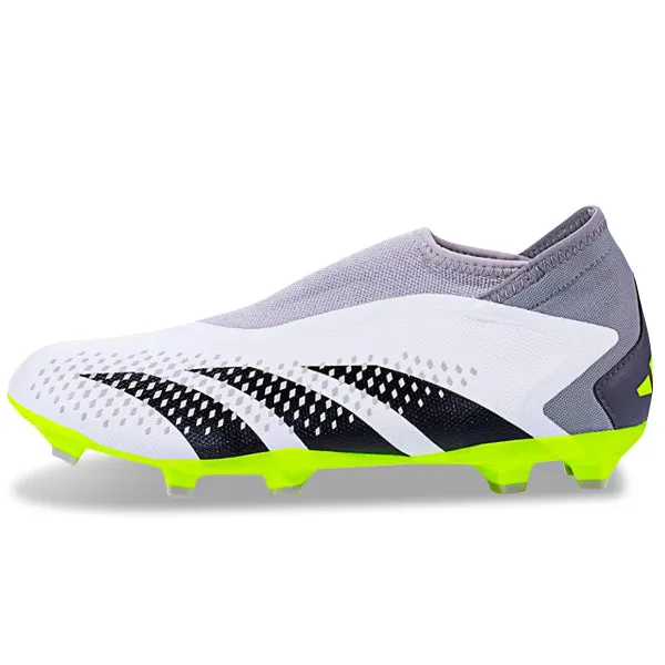 adidas Predator Accuracy.3 LL Laceless Firm Ground Soccer Cleats (White/Lucid Lemon) Weight Balance