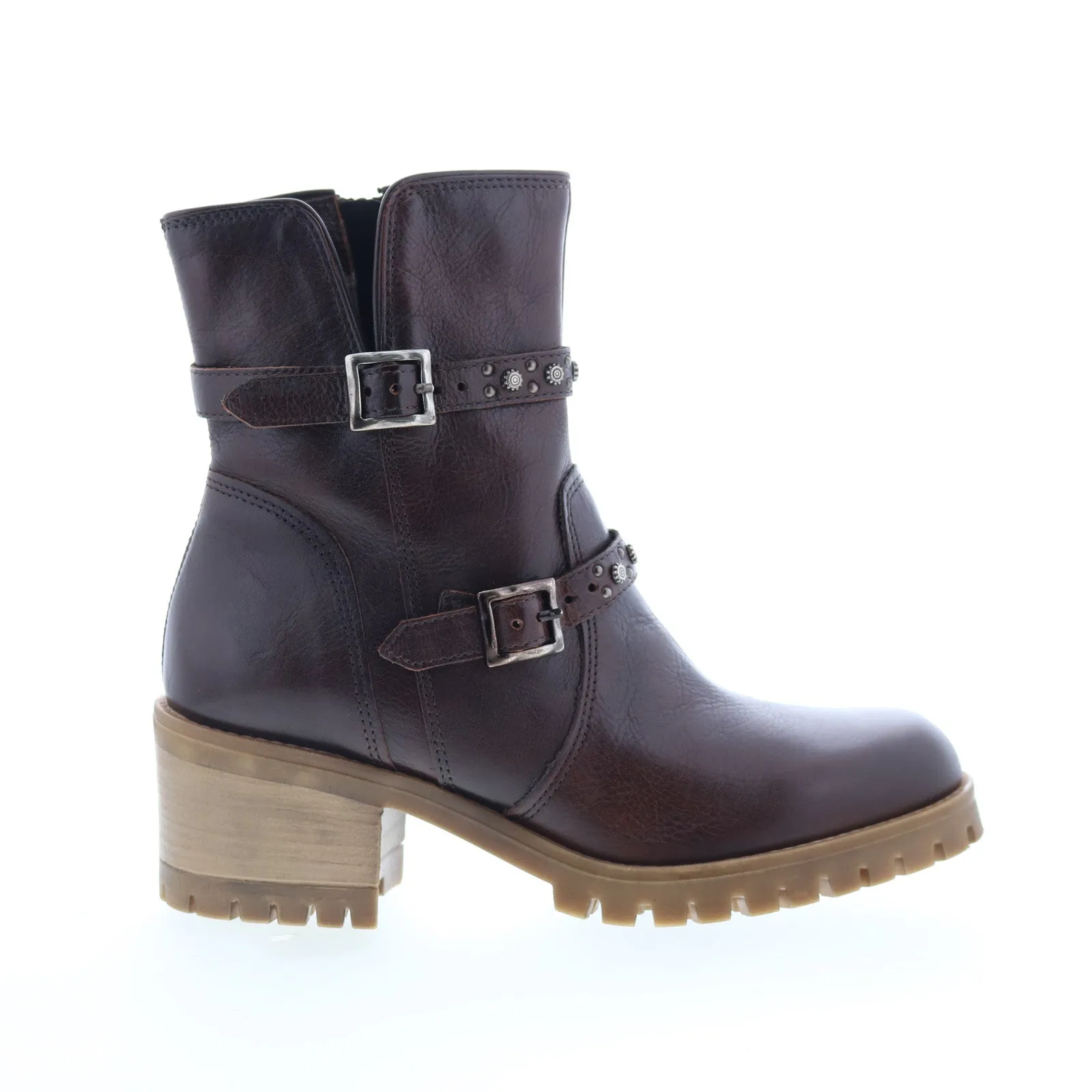 Miz Mooz Mary Womens Brown Leather Zipper Ankle & Booties Boots Minimalist Look Wide fit