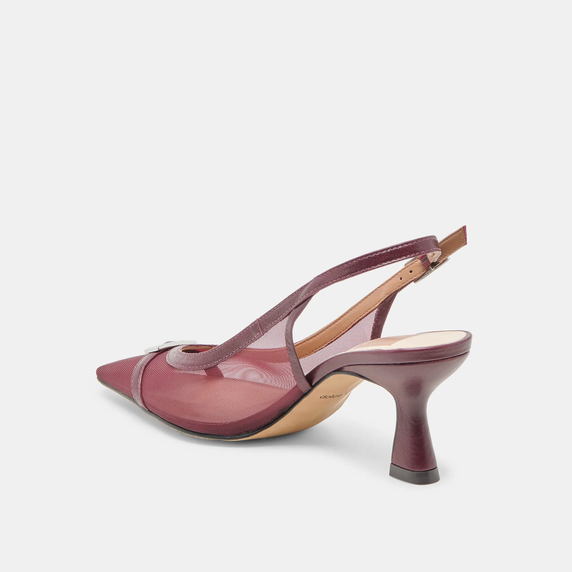 LORINE HEELS BURGUNDY MESH Contoured Footbed