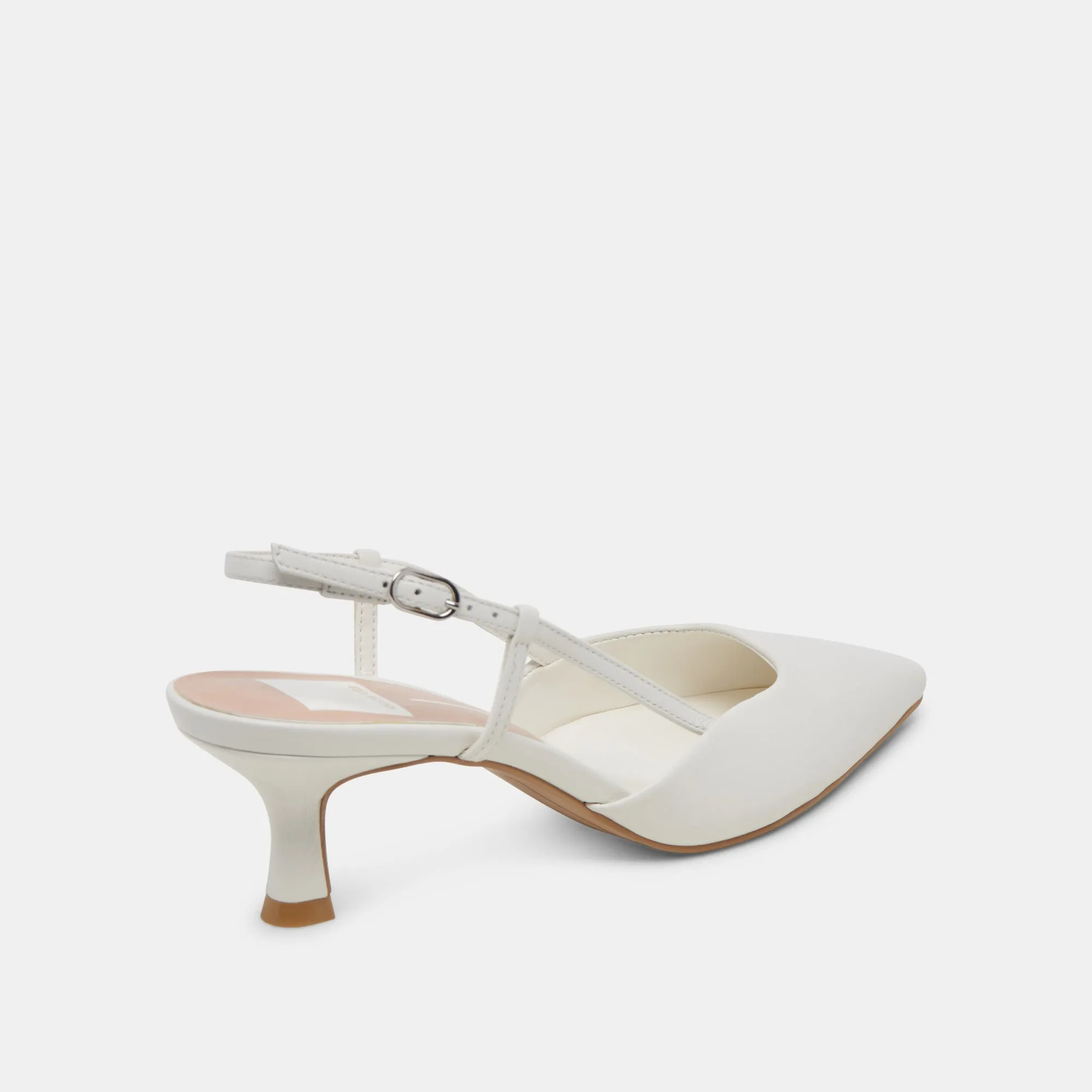 Comfortable Heels for Work ODELA HEELS WHITE LEATHER
