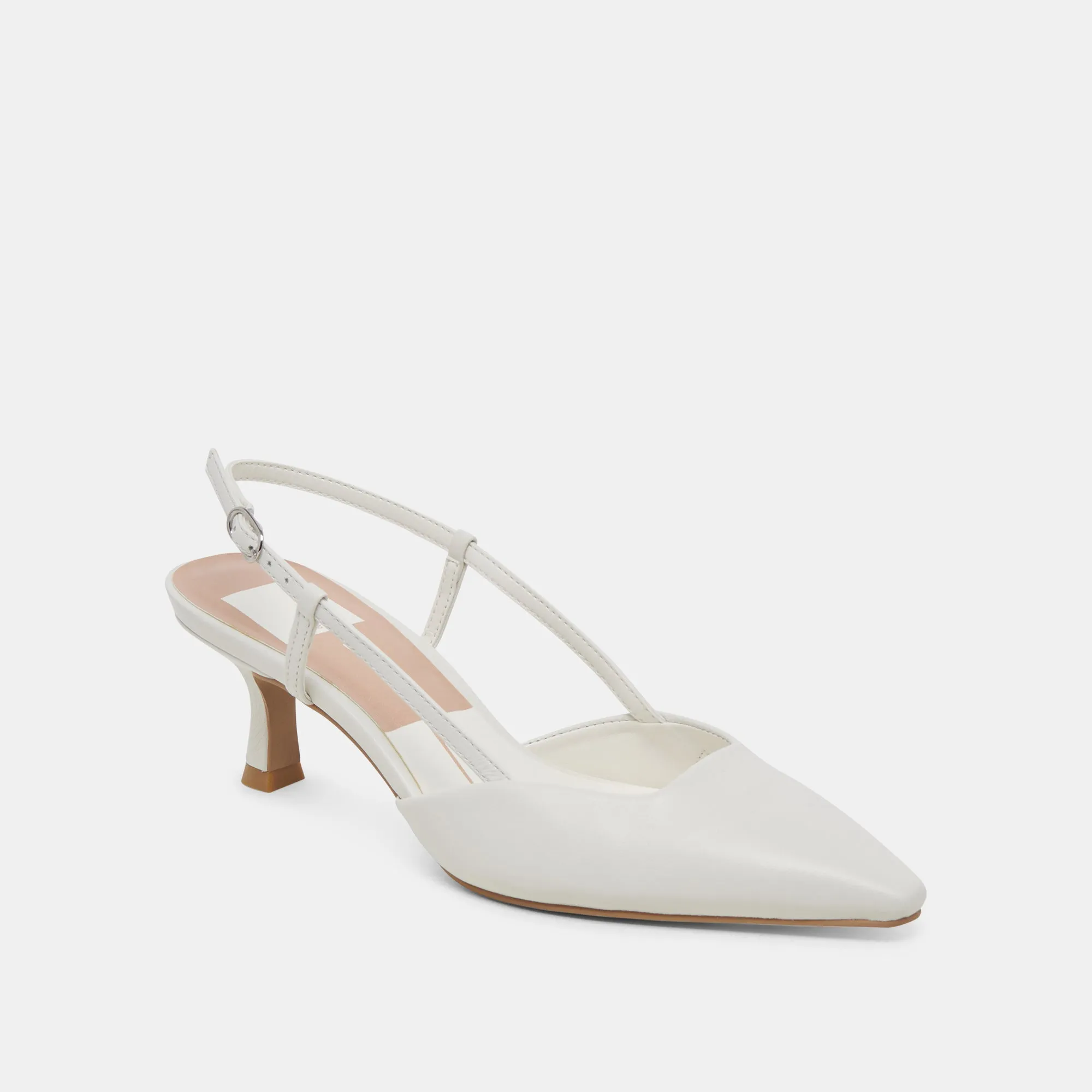 Boho Chic Heels Supportive Fit ODELA HEELS WHITE LEATHER