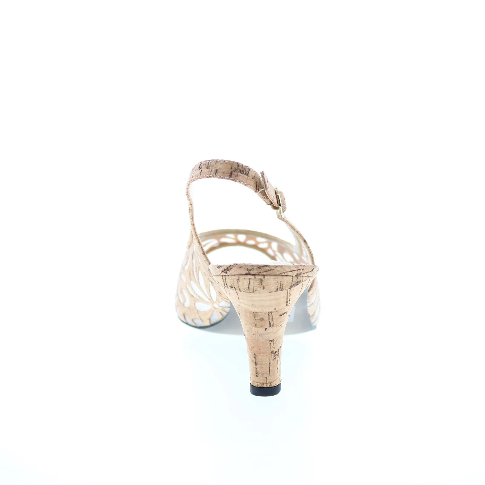 Dressy High Heels David Tate Rosie Womens Beige Extra Wide Synthetic Slingback Heels Shoes