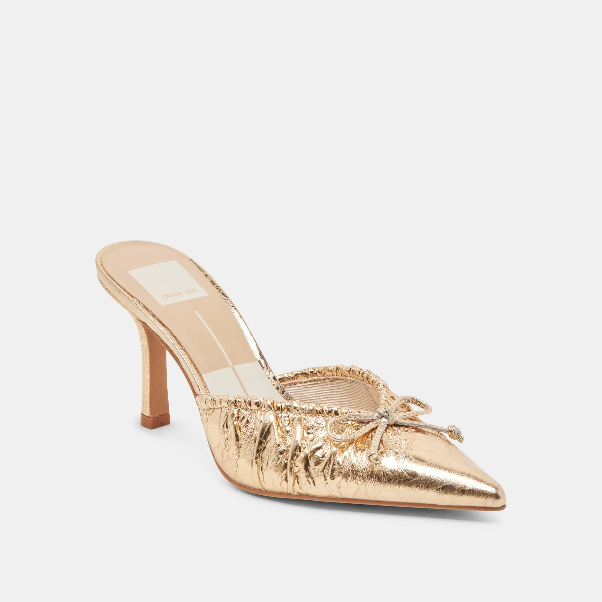 KAIRI HEELS GOLD DISTRESSED LEATHER Work Base