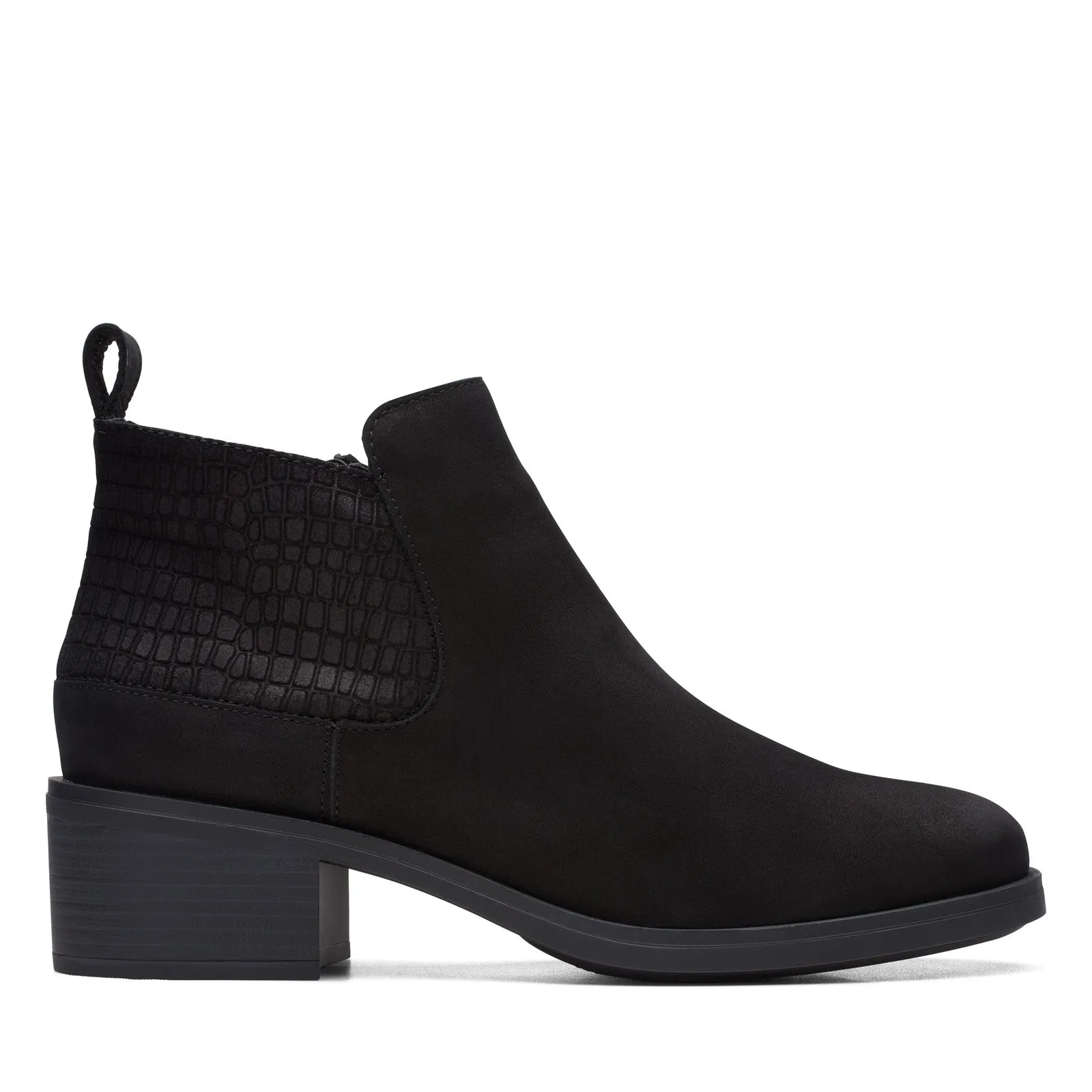 Clarks Memi Zip 26168009 Womens Black Leather Zipper Ankle & Booties Boots Cool Weather Soft Interior