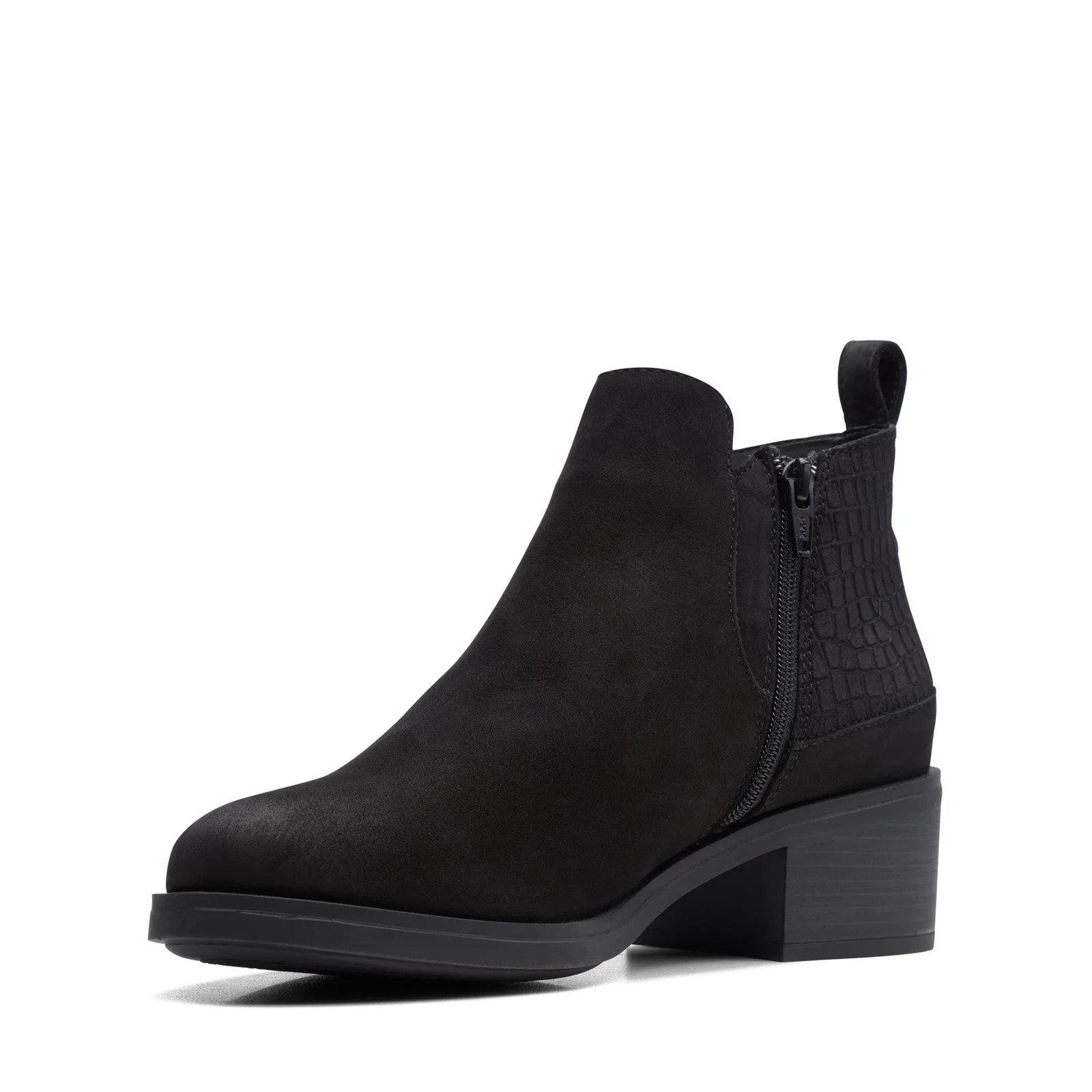 Reliable Protection Clarks Memi Zip 26168009 Womens Black Leather Zipper Ankle & Booties Boots