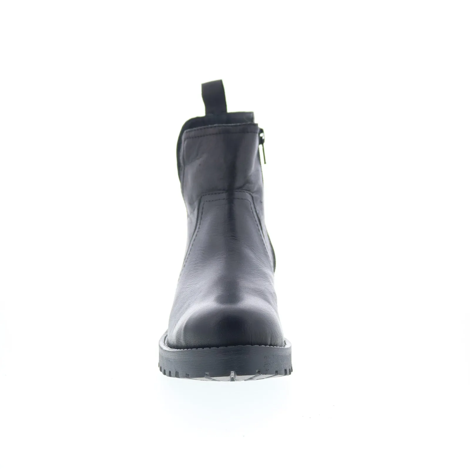 Long Walk Cushioned Insole Miz Mooz Poolie Womens Black Leather Zipper Ankle & Booties Boots