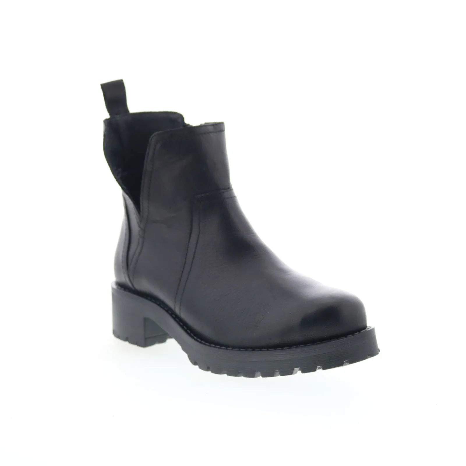 Miz Mooz Poolie Womens Black Leather Zipper Ankle & Booties Boots Comfortable Arch