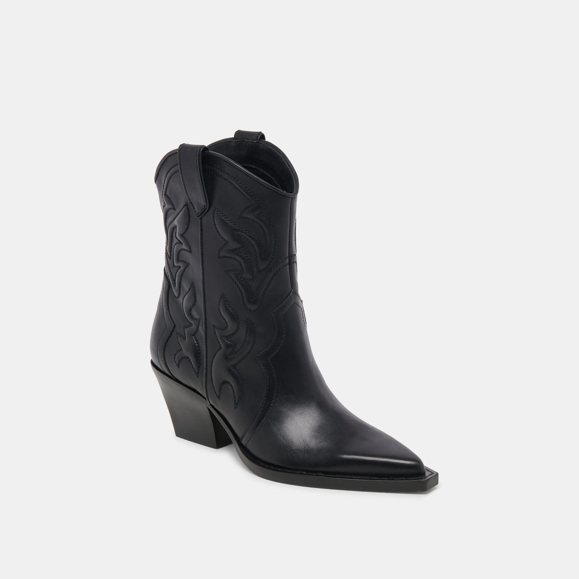 Padded Tongue RIMONA BOOTIES BLACK LEATHER
