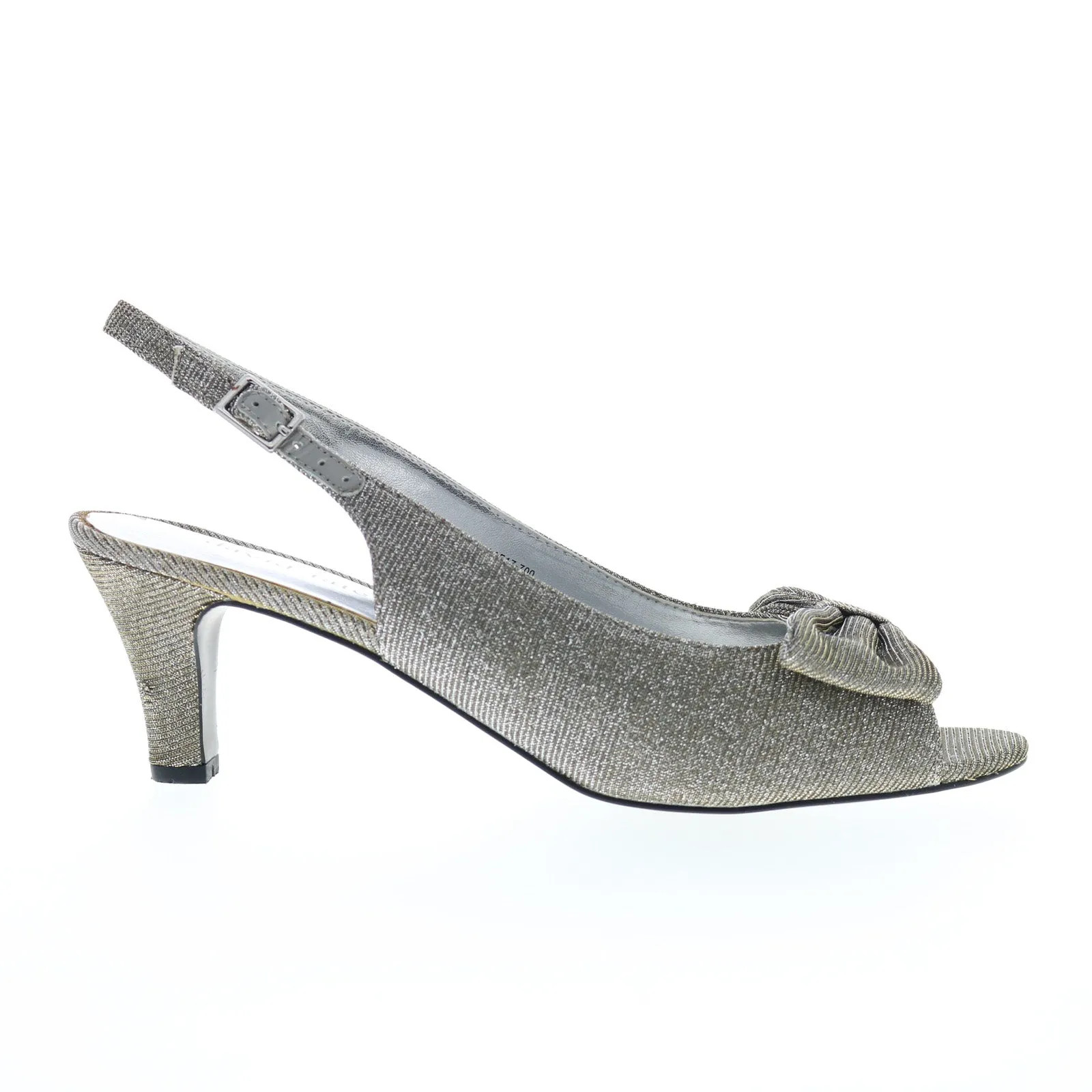 Chic White Stilettos Stretchable Fabric David Tate Spirit Womens Gray Wide Canvas Hook & Loop Slingback Heels Shoes