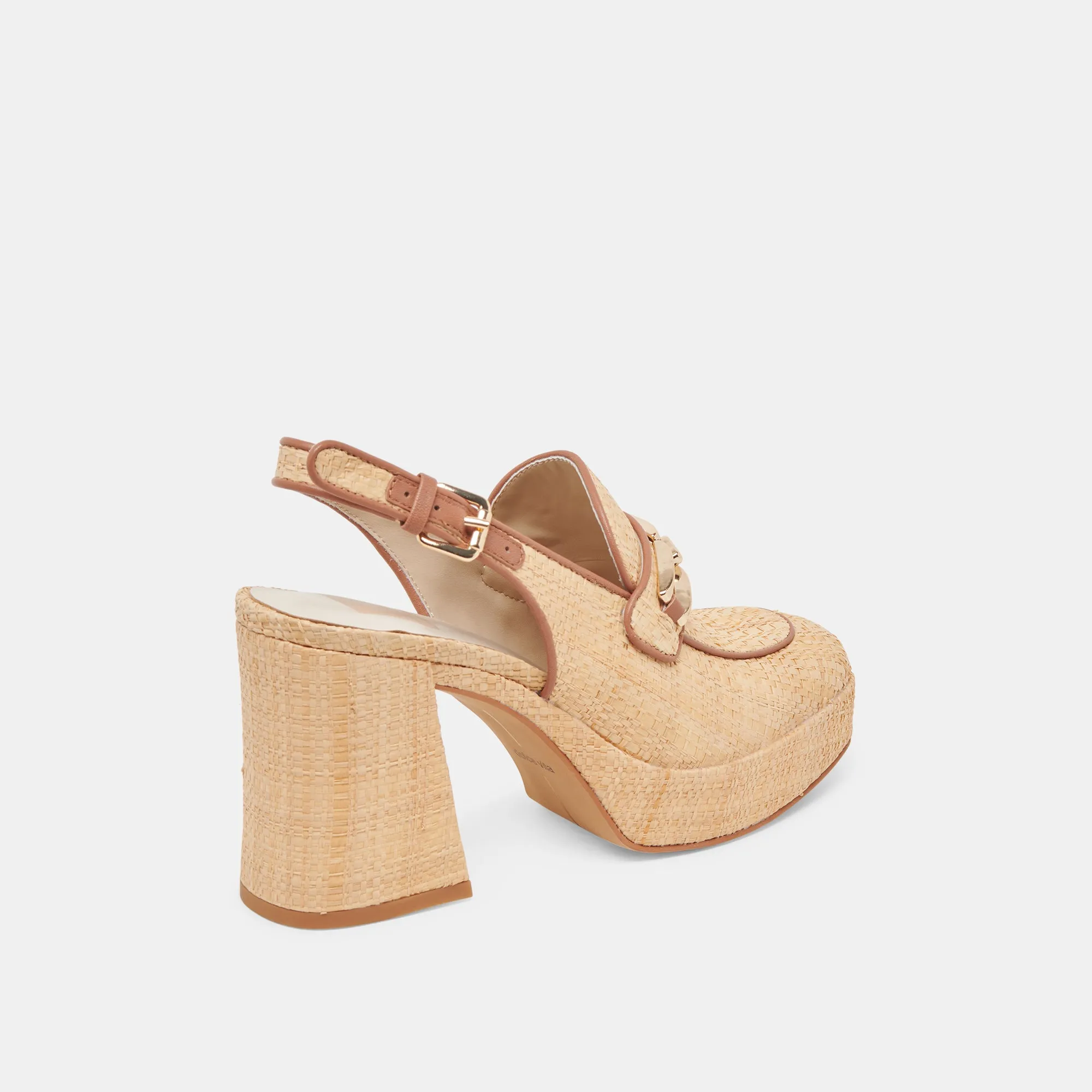 Peep Toe Sandals SIRUS HEELS LT NATURAL RAFFIA