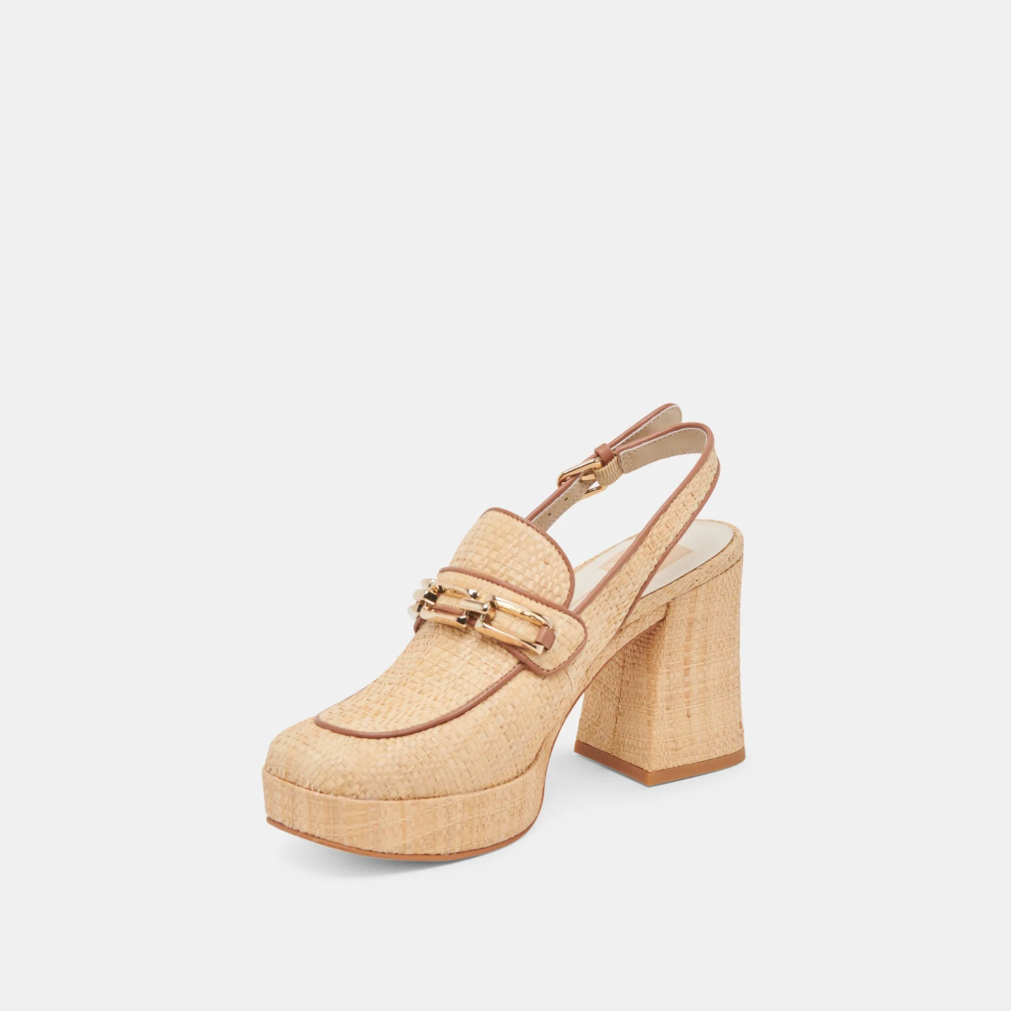 Comfortable Padding SIRUS HEELS LT NATURAL RAFFIA