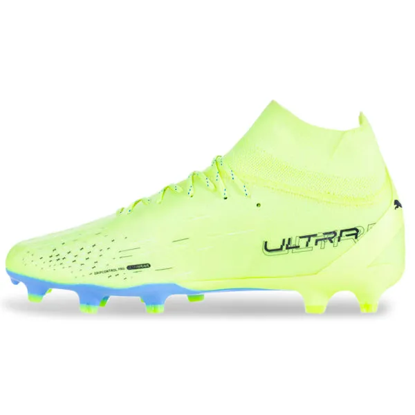 Long Pass Skill Game Puma Ultra Pro FG/AG Soccer Cleats (Fizzy Light/Parisian Blue)