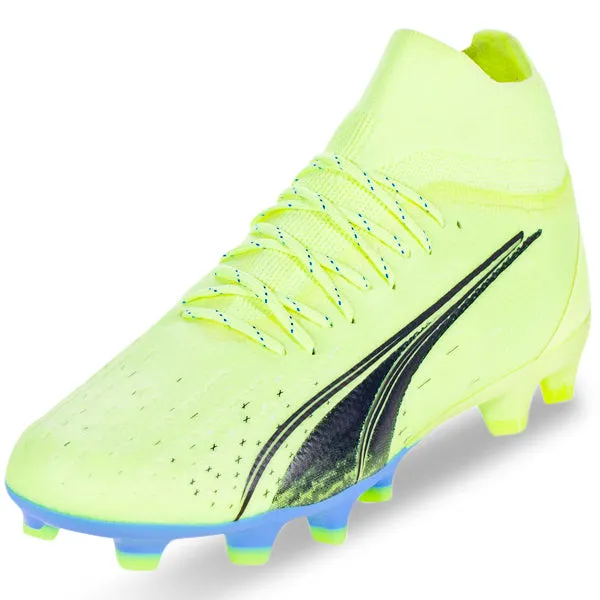 Run Fast Puma Ultra Pro FG/AG Soccer Cleats (Fizzy Light/Parisian Blue)