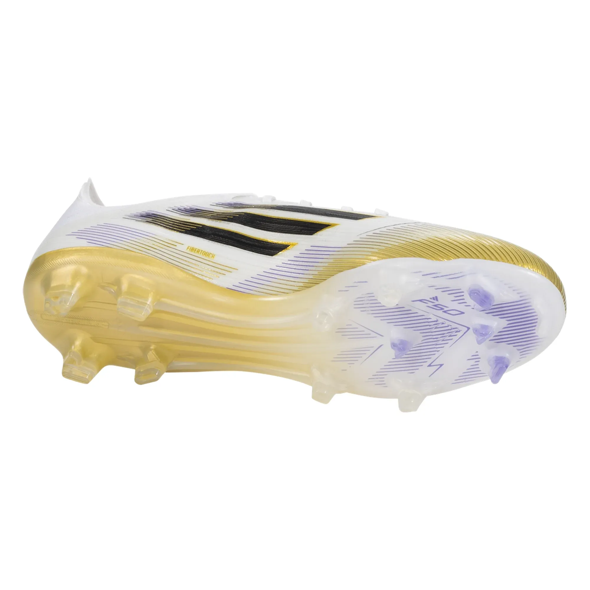 adidas F50 Pro Firm Ground Soccer Cleats (White/Black/Gold Metallic) Arch support Weekend League