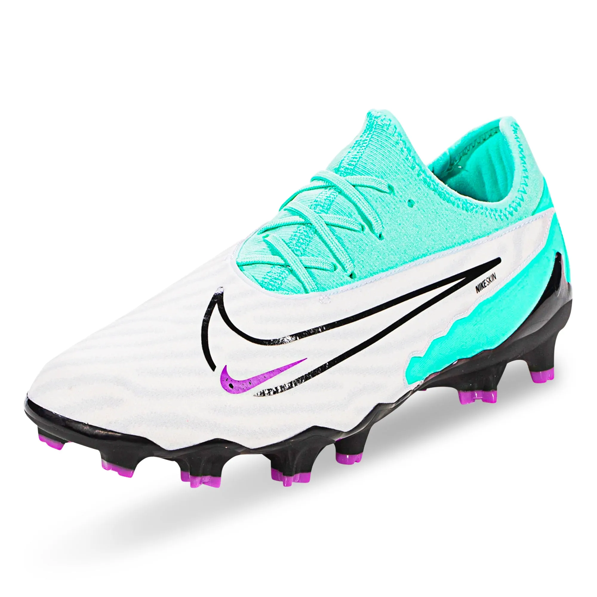 Sharp Footwork Nike Phantom GX Pro Firm Ground Soccer Cleats (Hyper Turquoise/Fuchsia Dream)