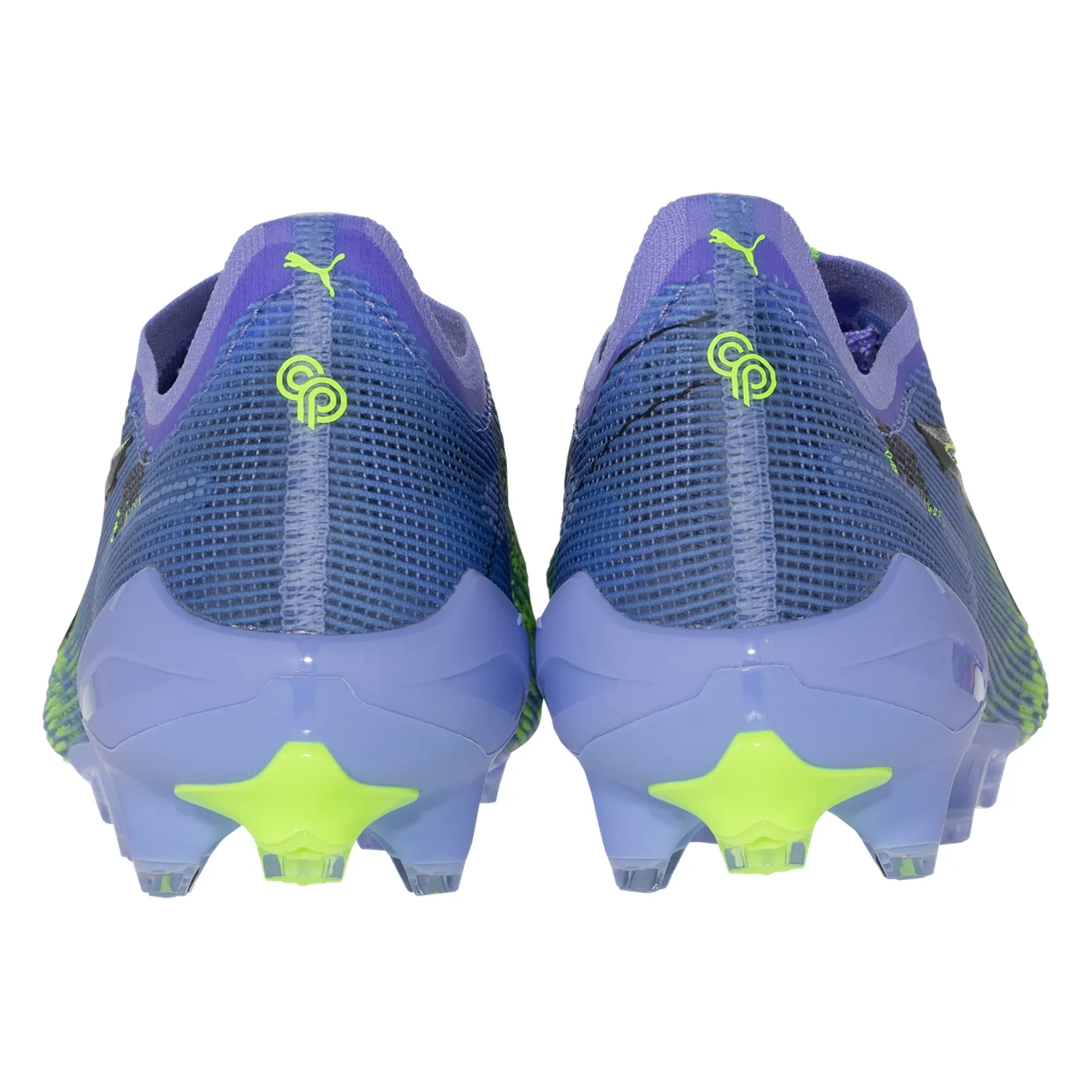 Knitted Collar Goal Scoring Puma Ultra 5 Ultimate Chasing FG (Elektro Purple/Green Glare)