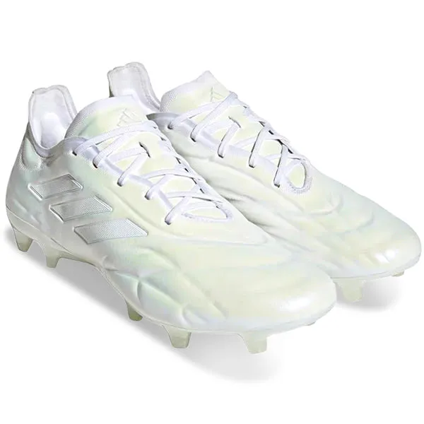 Power Zone Power Strike adidas Copa Pure.1 FG Soccer Cleats (Pearlized White/Metallic)