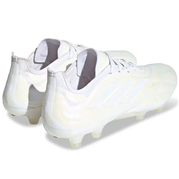 adidas Copa Pure.1 FG Soccer Cleats (Pearlized White/Metallic) Skill Boost