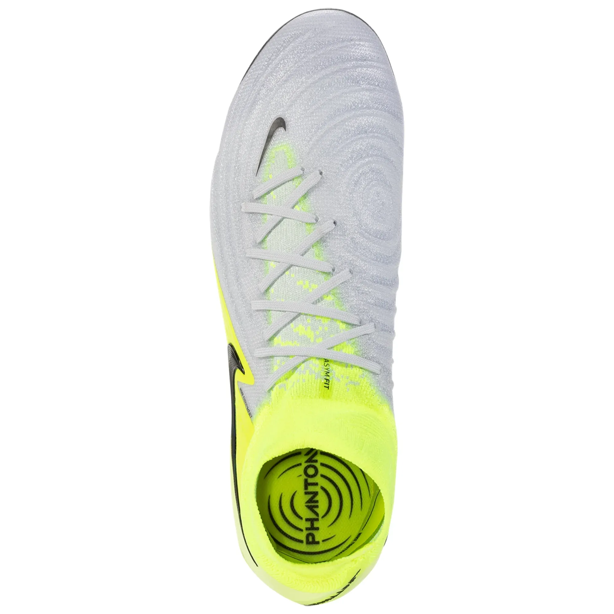 Nike Phantom Luna II Elite FG Soccer Cleats (Metallic Slver/Black-Volt) Foot Pressure Soft Heel