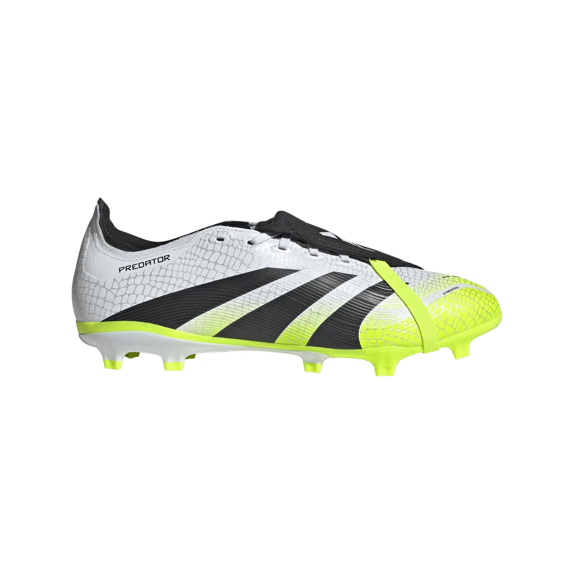 adidas Predator League FT FG/MG Soccer Cleats (White/Lucid Lemon) Compression Zone