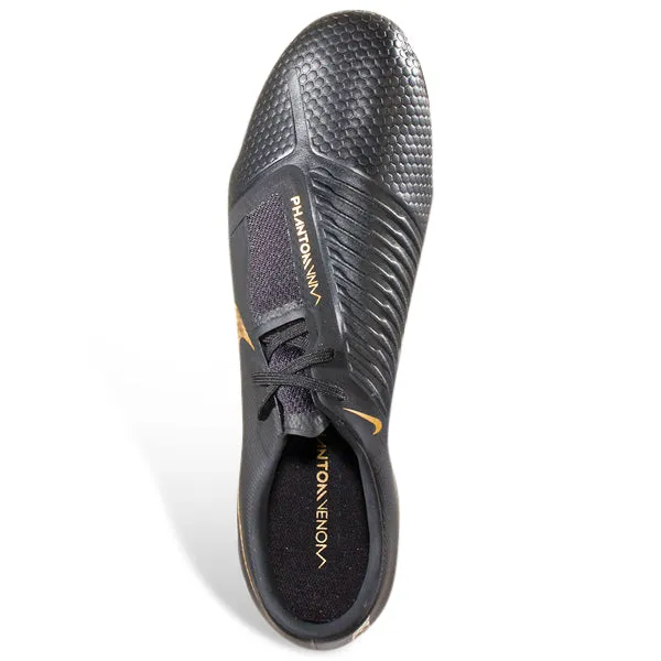 Nike Phantom Venom Pro FG Firm Ground Soccer Cleats (Black/Metallic Vivid Gold) Roll Barrier Rotational Stability