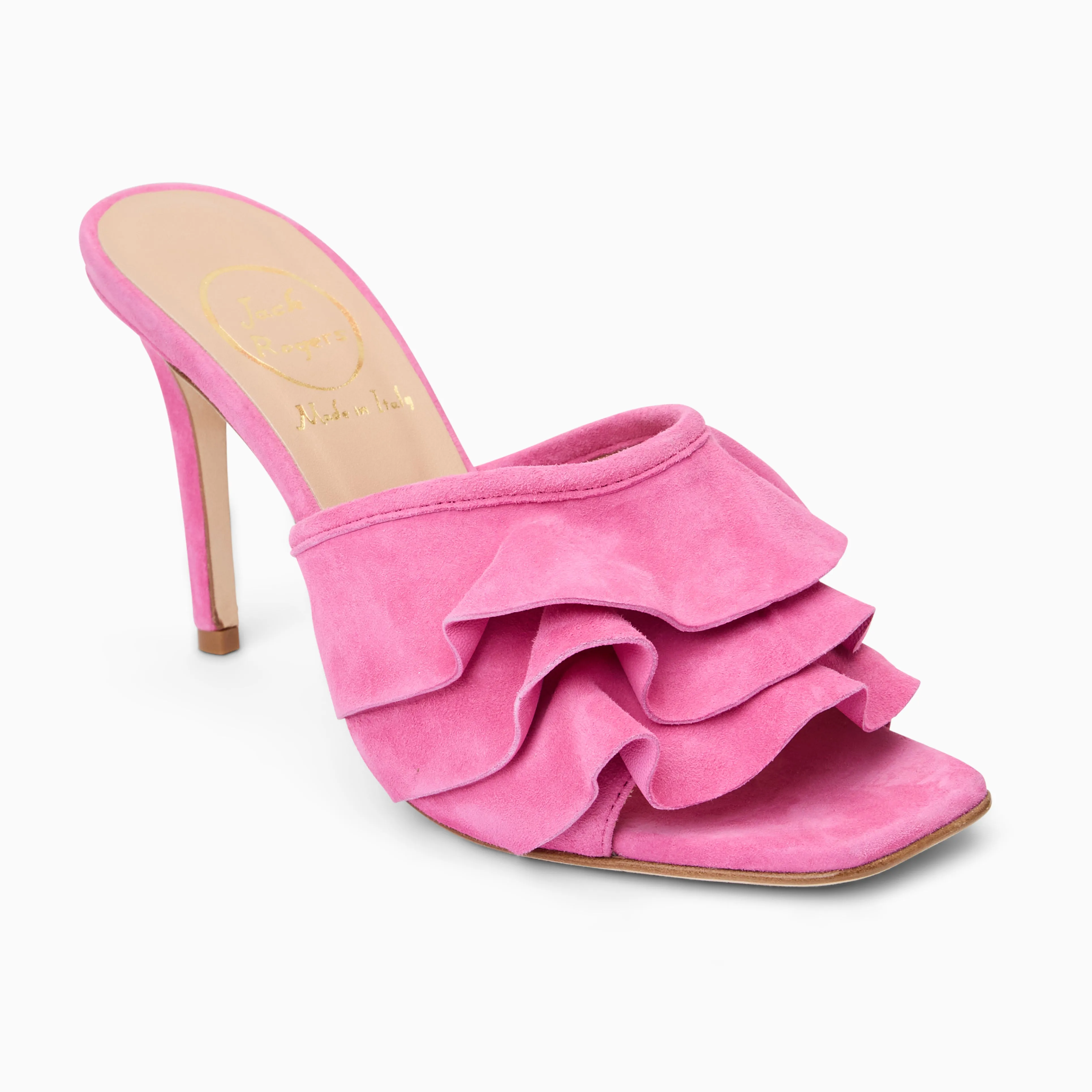 Sail Vibe Beatrice Suede Ruffle Heel