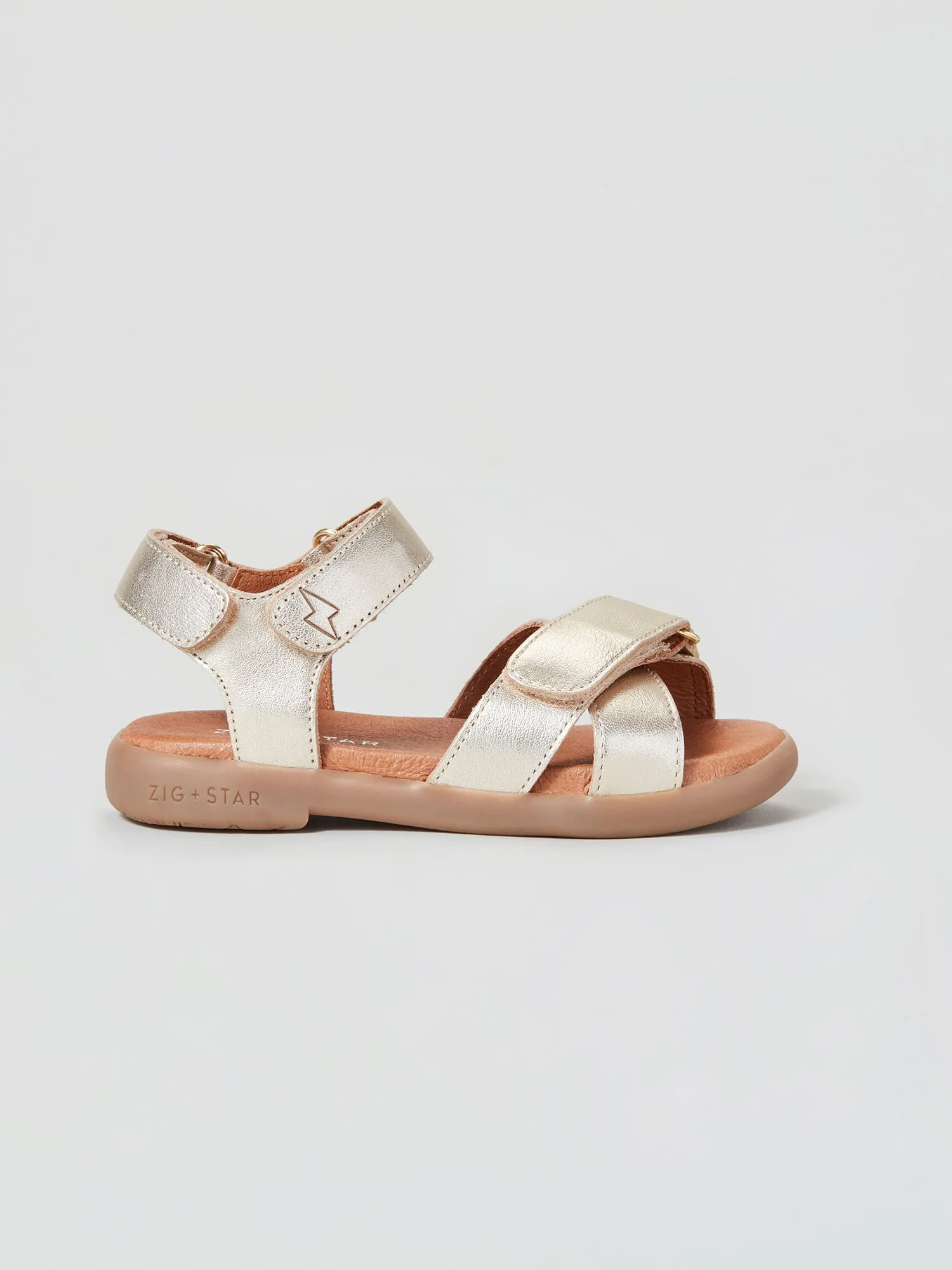 Rae Infant Cross-Strap Sandal Gold Dust Foot Friendly Slip Guard