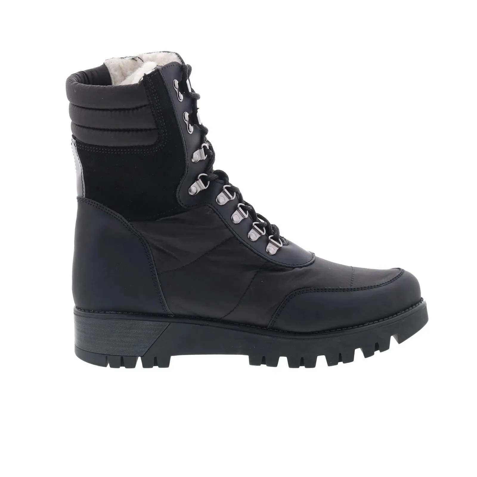 Bos. & Co. Greer Prima Womens Black Leather Lace Up Casual Dress Boots Rain Terrain