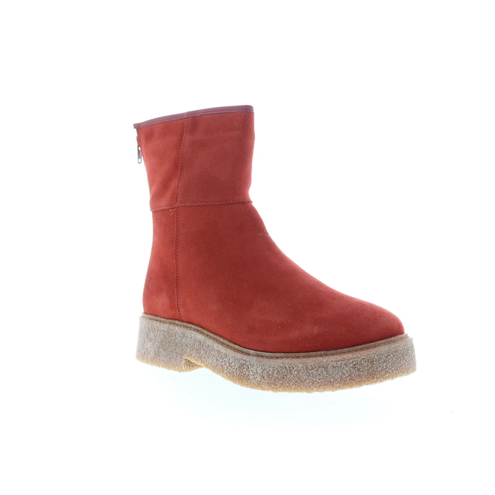 Bos. & Co. Sammy Womens Orange Suede Zipper Casual Dress Boots Lace-up Smooth Surface
