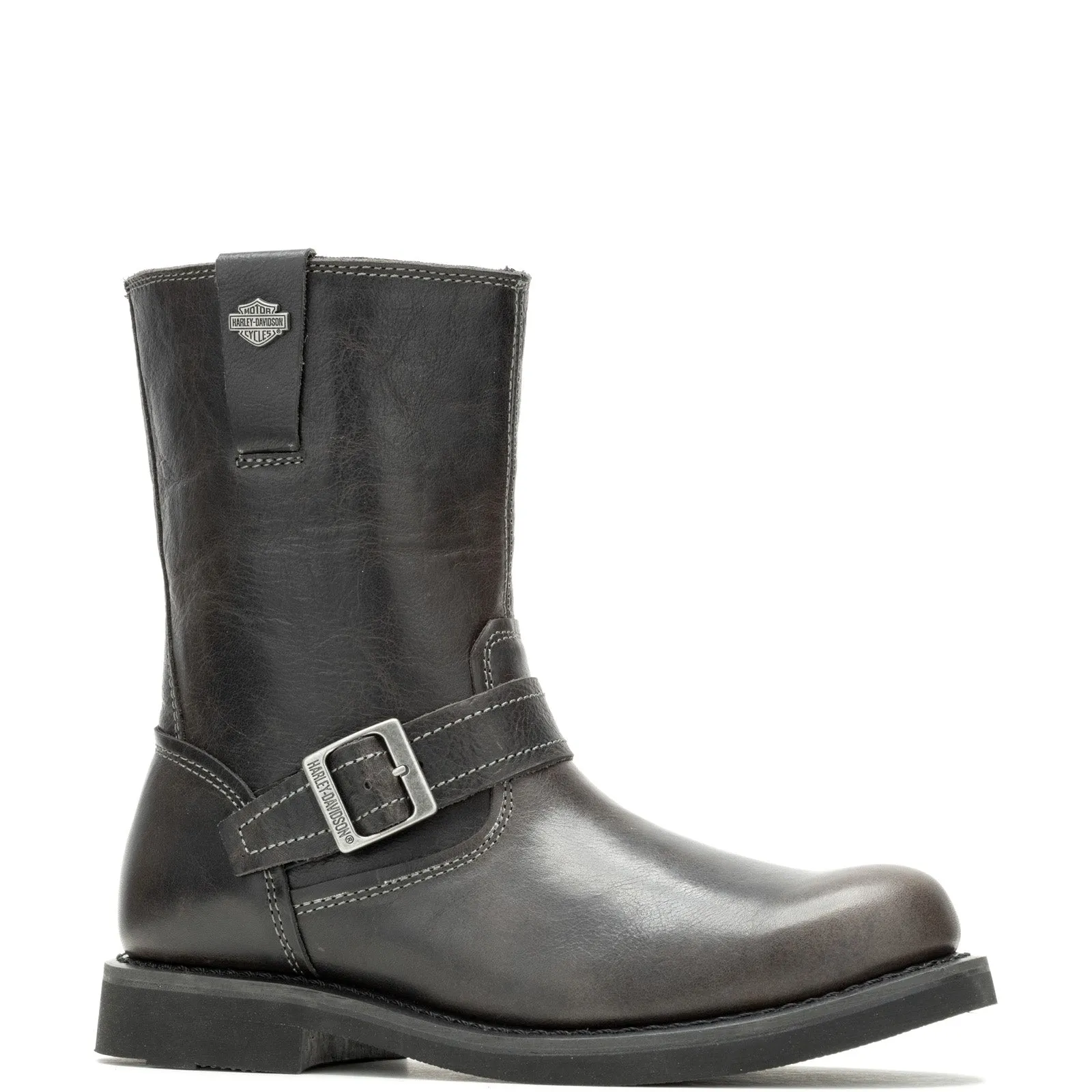 Harley-Davidson Dallam 8" Engineer D93849 Mens Gray Leather Motorcycle Boots Velvet Texture