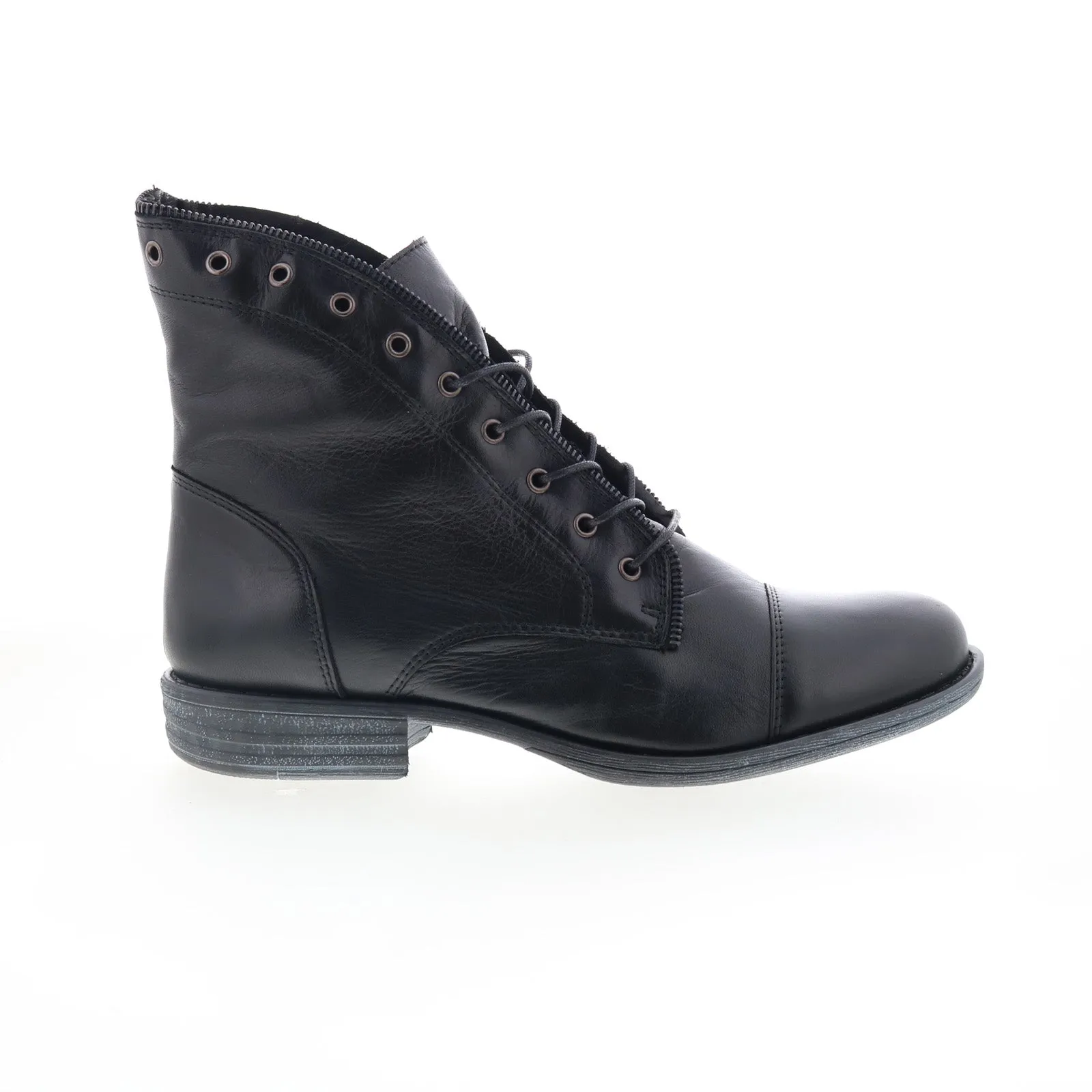 Miz Mooz Lynette Womens Black Leather Lace Up Casual Dress Boots Toe Protection Hiking Trail