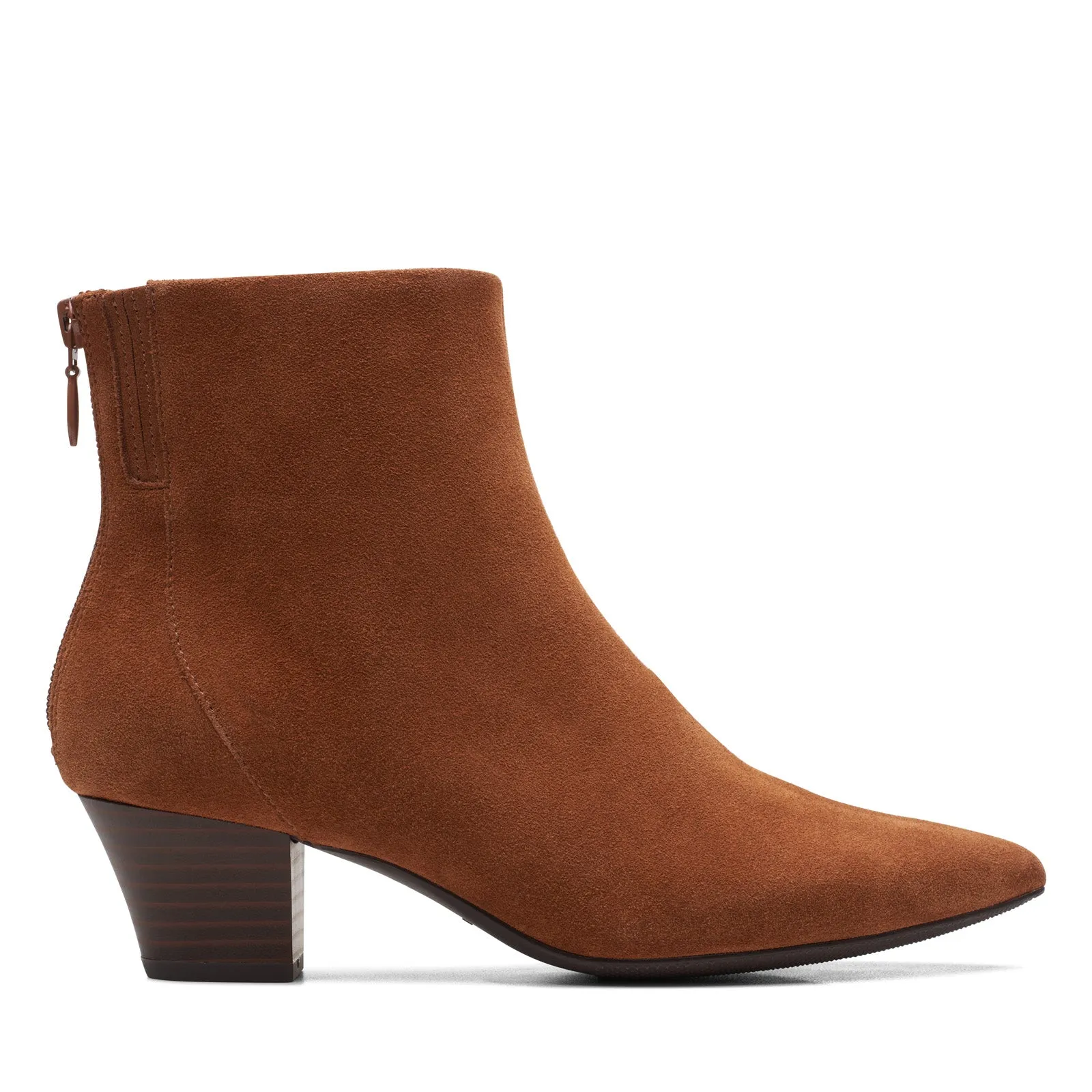 soft fit Durable Look Clarks Teresa Boot 26167834 Womens Brown Suede Zipper Ankle & Booties Boots
