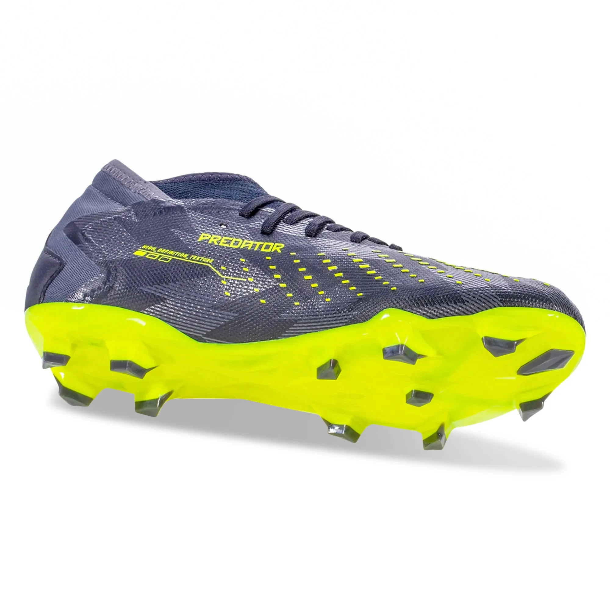 adidas Predator Accuracy.3 INJ Firm Ground Soccer Cleats (Core Black/Team Solar Yellow) Padded Tongue Youth Player