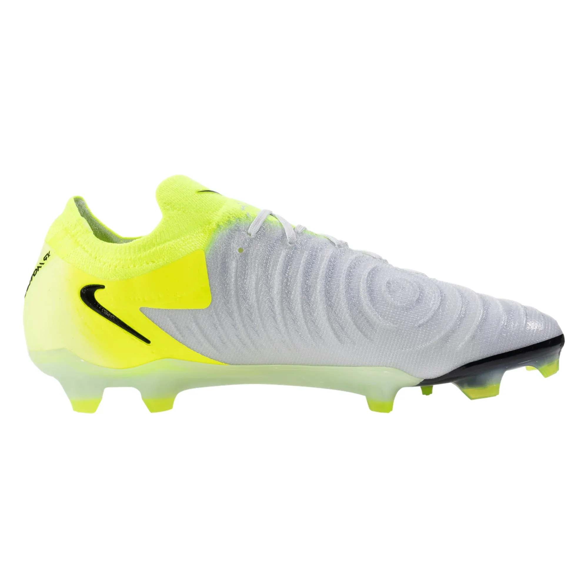 Nike Phantom GX II Elite FG Soccer Cleats (Metallic Silver/Black-Volt) Defensive Grip