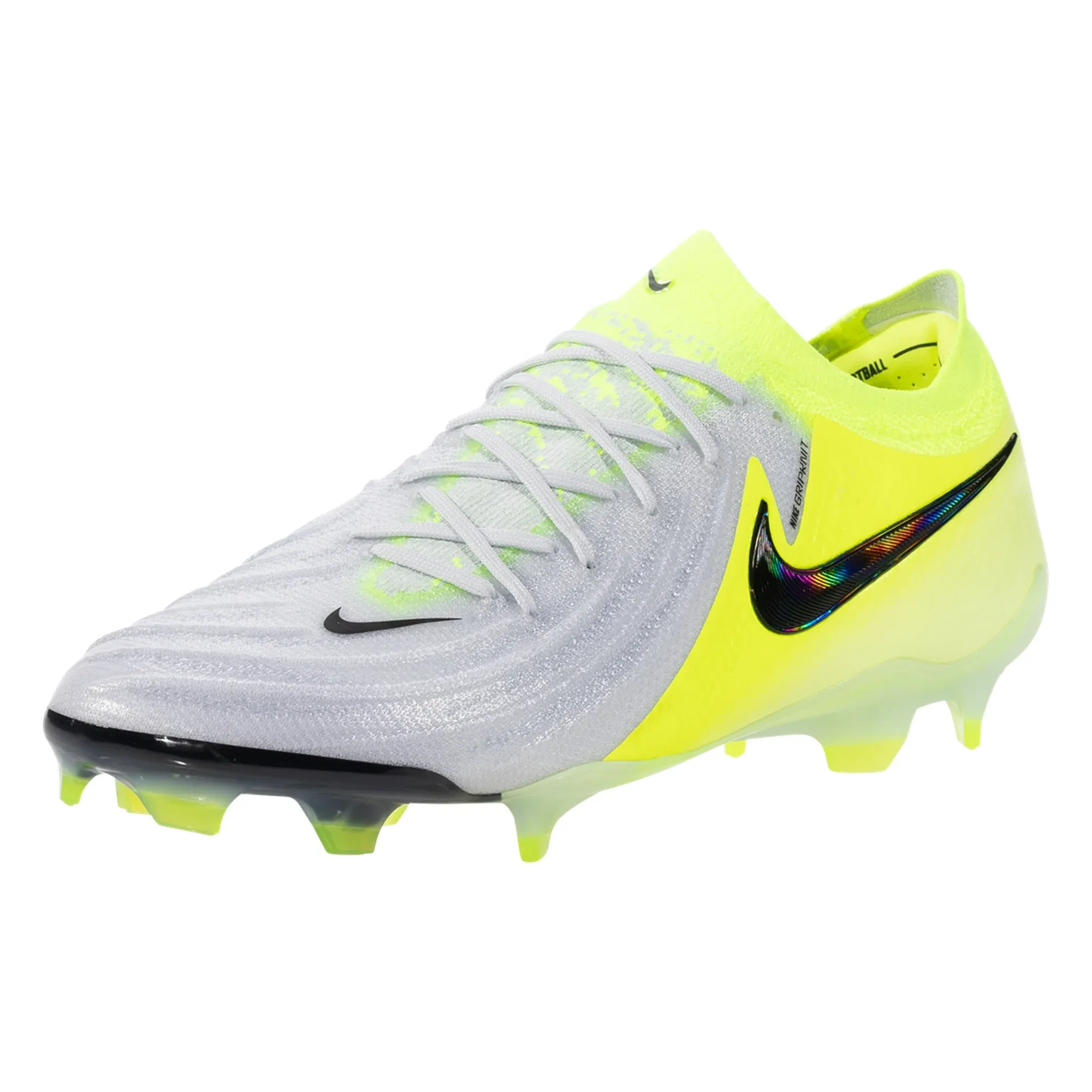 Nike Phantom GX II Elite FG Soccer Cleats (Metallic Silver/Black-Volt) Rapid Turn Traction Pad