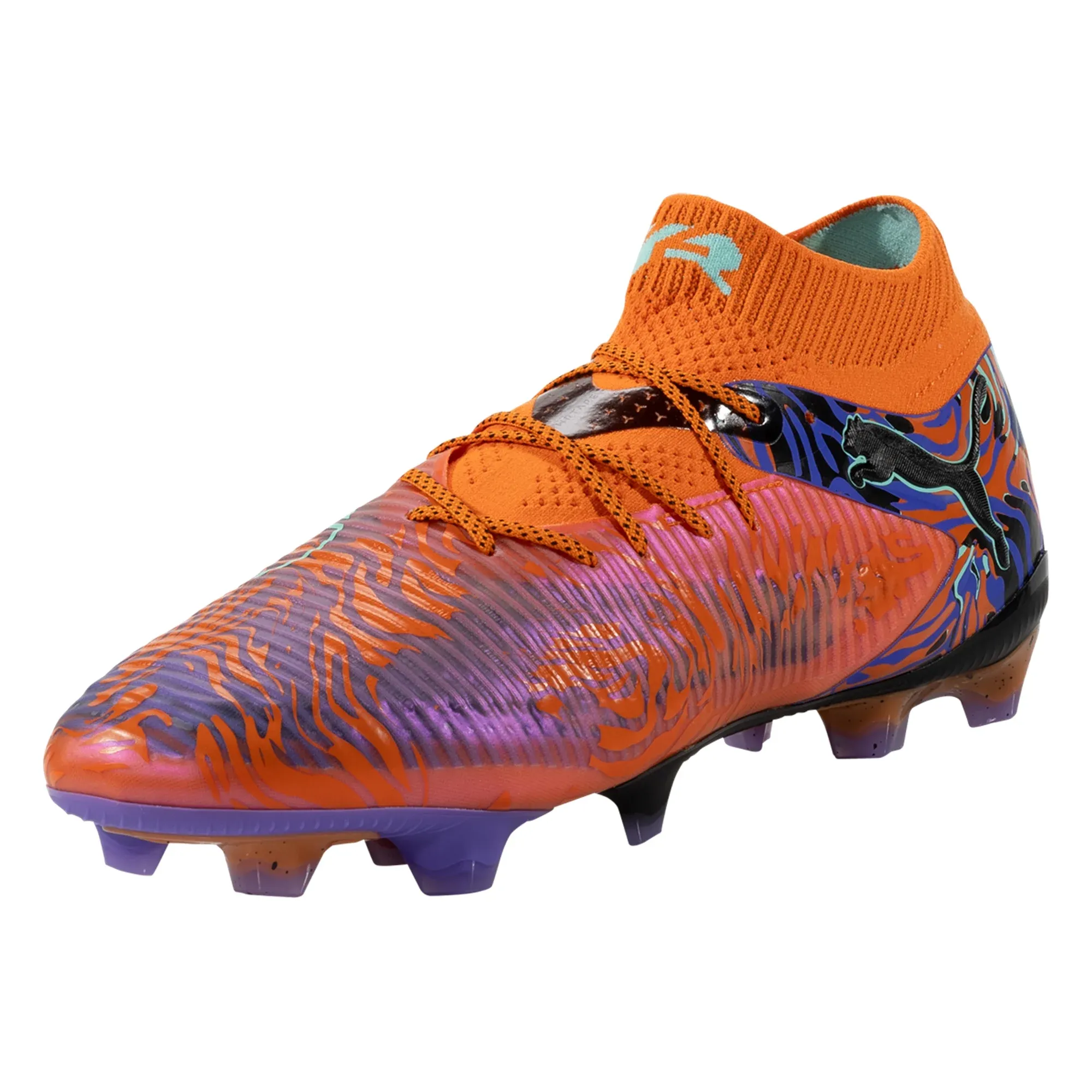 Shooting Practice Puma Future 8 Ultimate Creativity FG Soccer Cleats (Orange Poppy/Dark Amethyst)