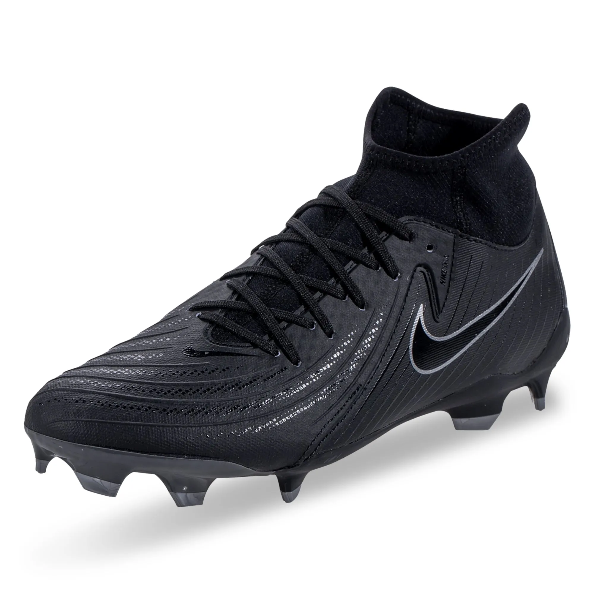 Nike Phantom Luna II Academy FG/MG Soccer Cleats (Black/Black) Easy Clean