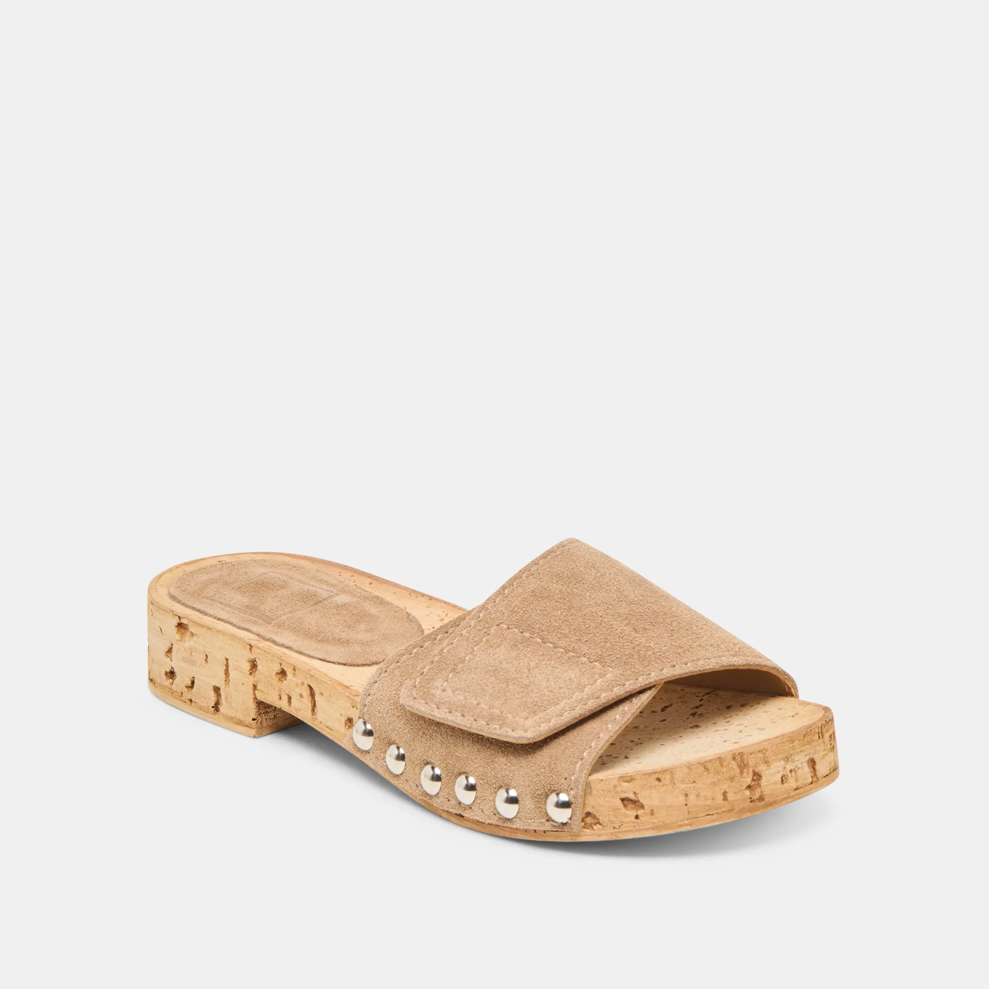 SANDY SANDALS TAUPE SUEDE Luxe Leather Heels Comfort Cushion