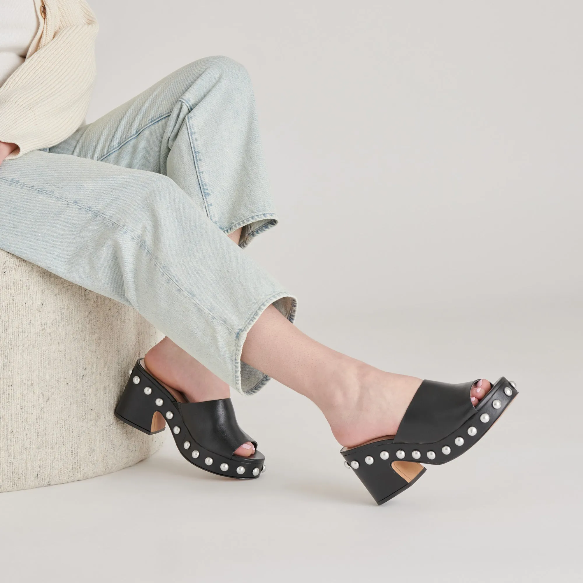 PU midsole GLORI HEELS BLACK LEATHER